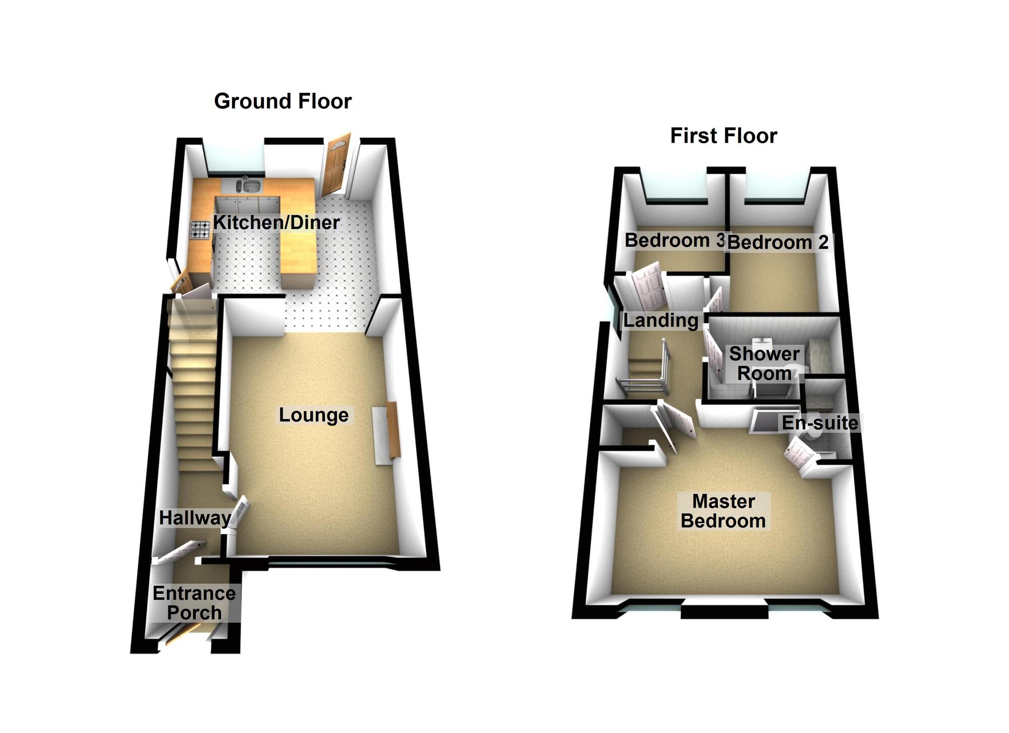 Floorplan of 3 bedroom Detached House to rent, Kestrel Close, Burbage, Leicestershire, LE10