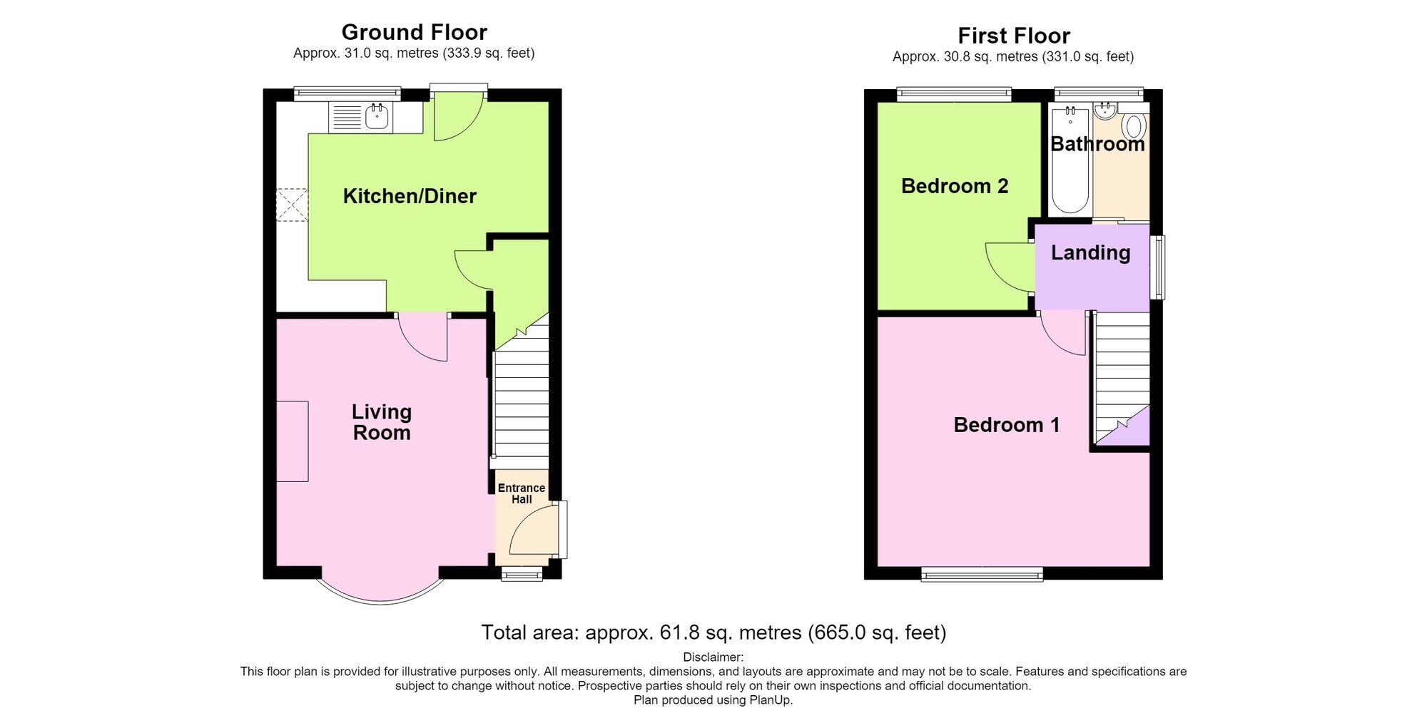 Floorplan of 2 bedroom Semi Detached House for sale, Charter Avenue, Coventry, West Midlands, CV4