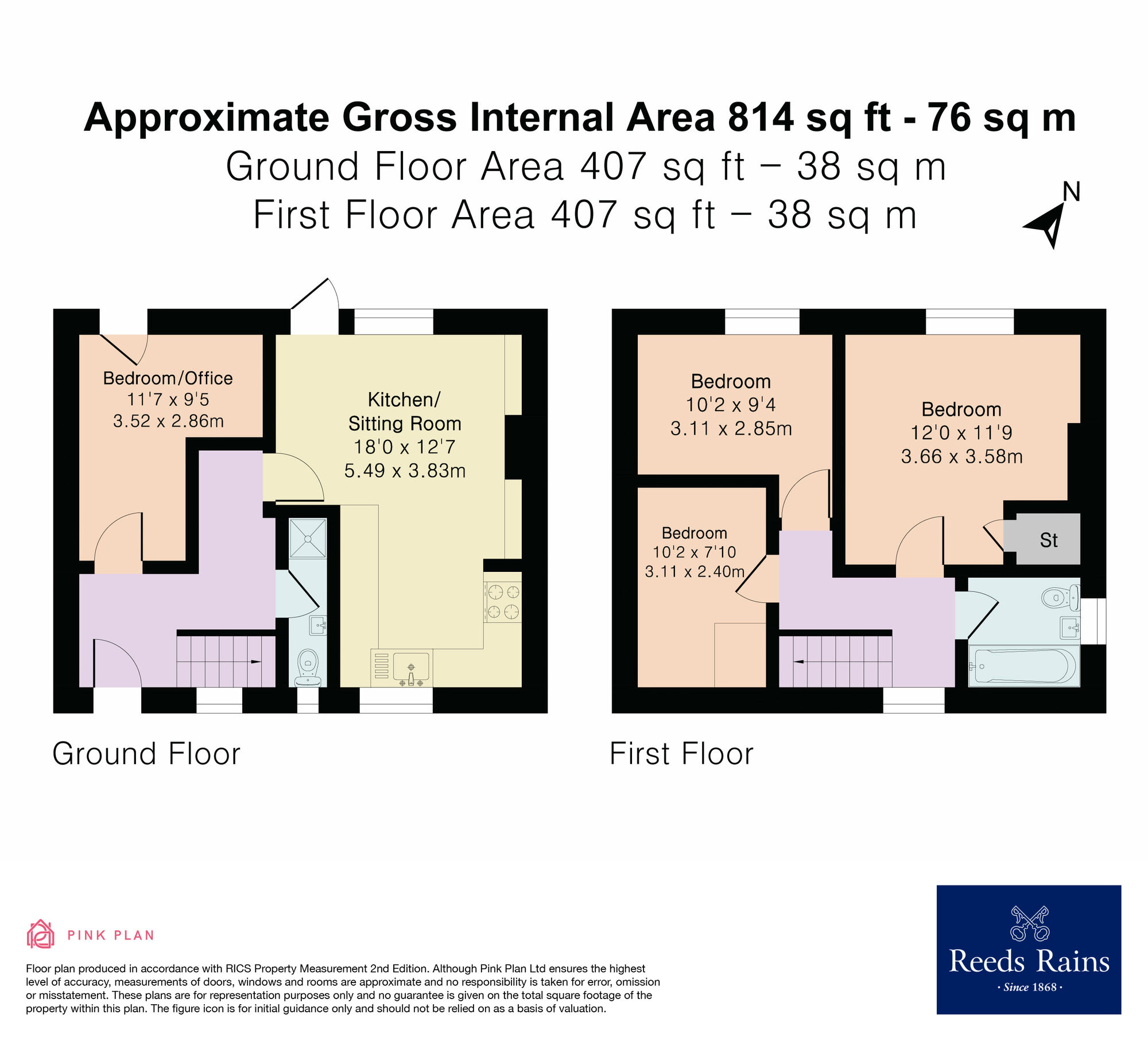 Floorplan of 4 bedroom End Terrace House for sale, Oaks Road, Kenilworth, Warwickshire, CV8