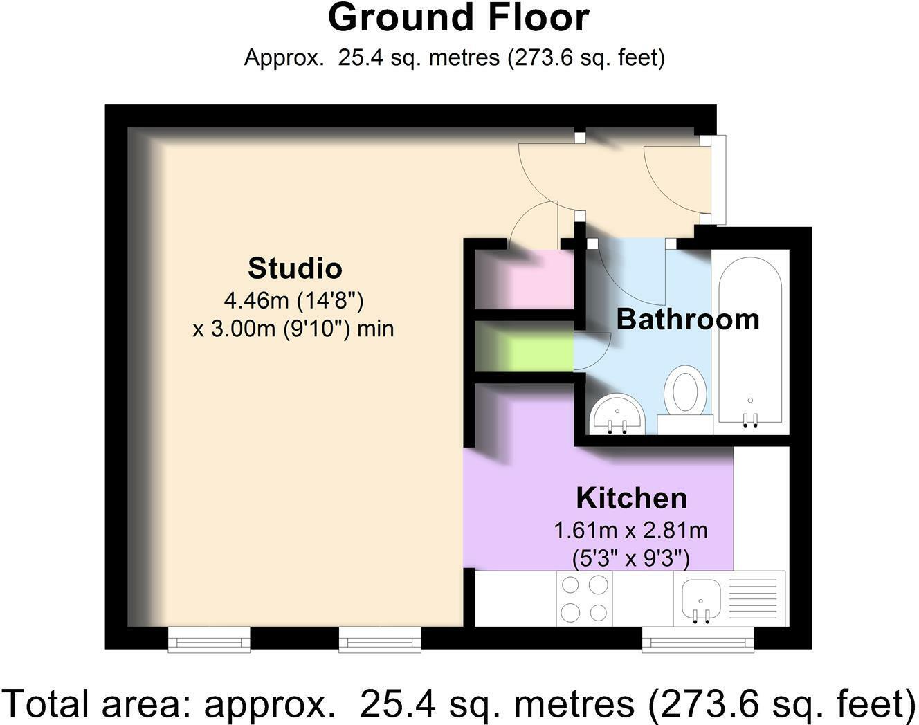 Floorplan of 1 bedroom  Flat for sale, Framlingham Grove, Kenilworth, Warwickshire, CV8
