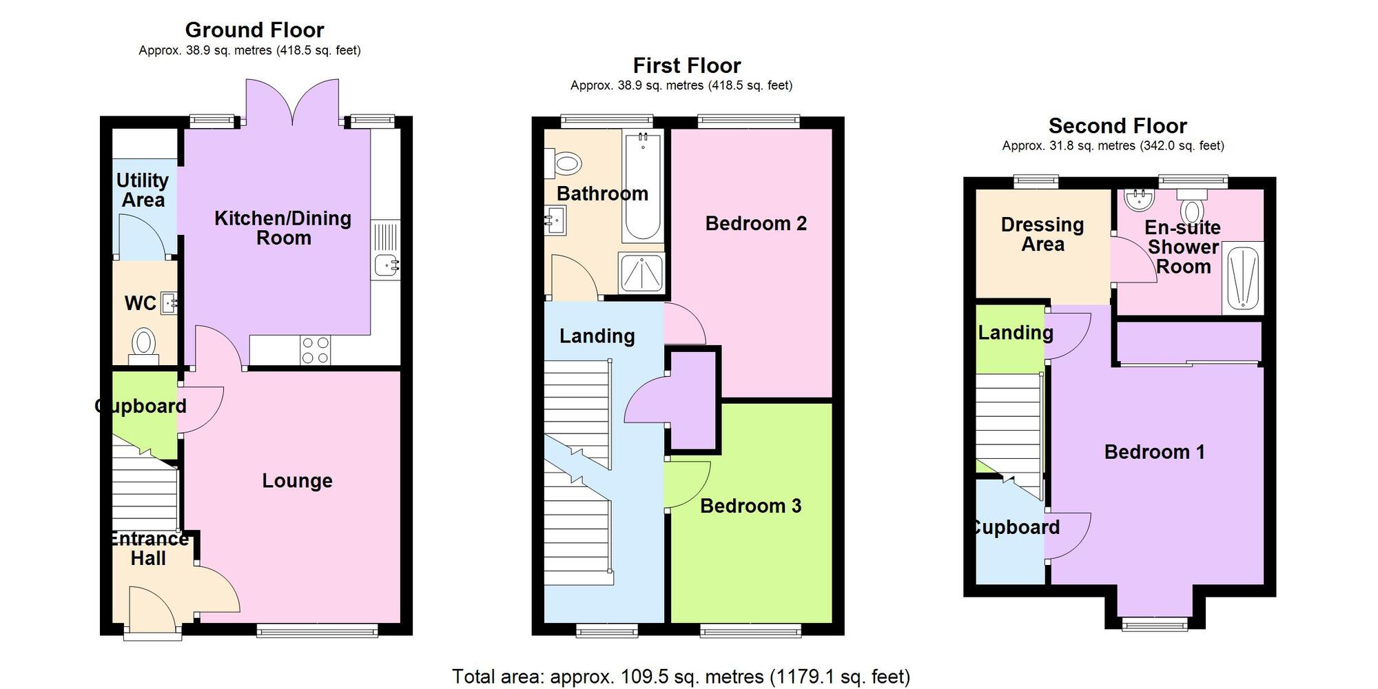 Floorplan of 3 bedroom Semi Detached House for sale, Martin Drive, Kenilworth, Warwickshire, CV8