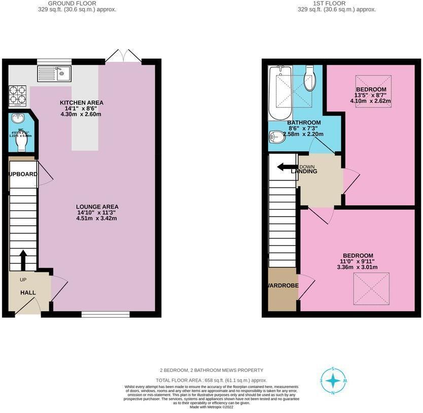 Floorplan of 2 bedroom Mid Terrace House for sale, Lansdowne Road, Leamington Spa, Warwickshire, CV32