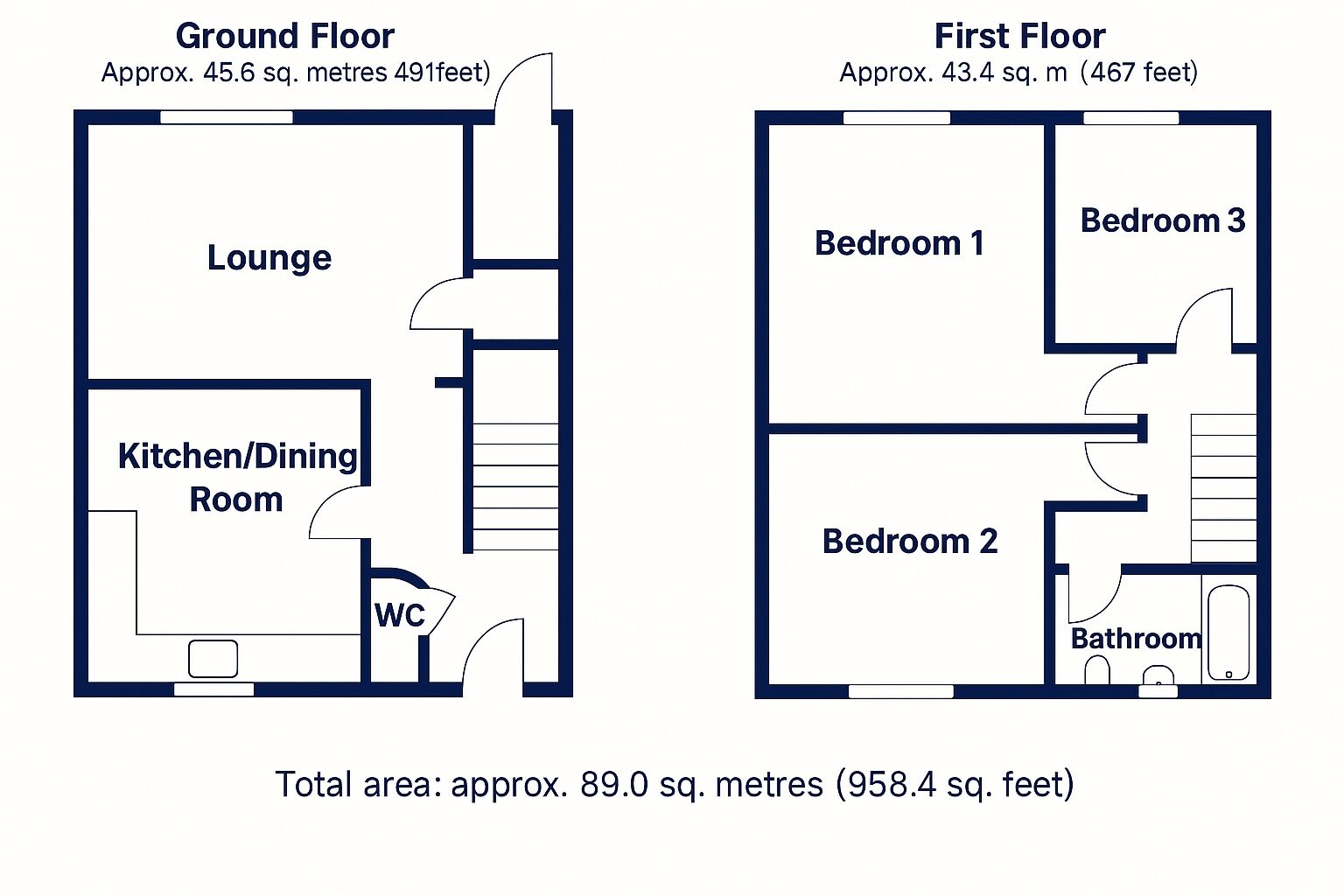 Floorplan of 3 bedroom End Terrace House for sale, Rawlinson Road, Leamington Spa, Warwickshire, CV32