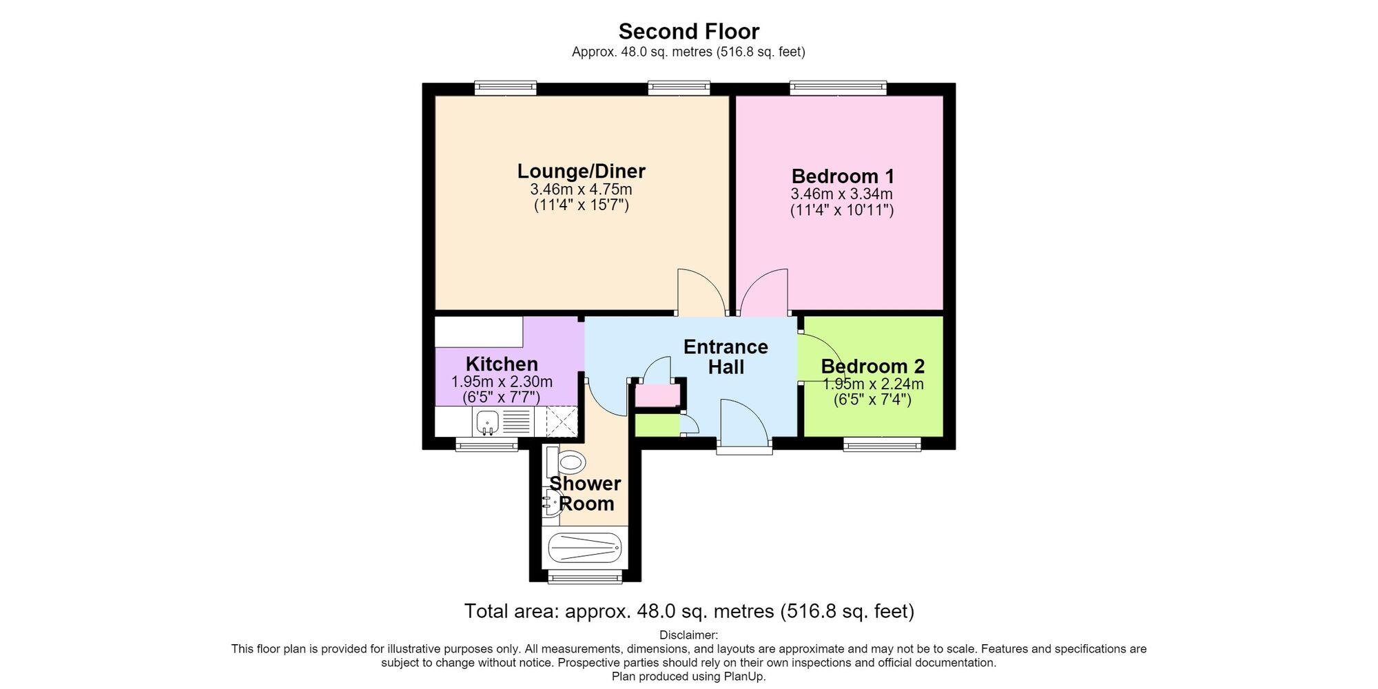 Floorplan of 2 bedroom Flat for sale, Station Road, Kenilworth, Warwickshire, CV8
