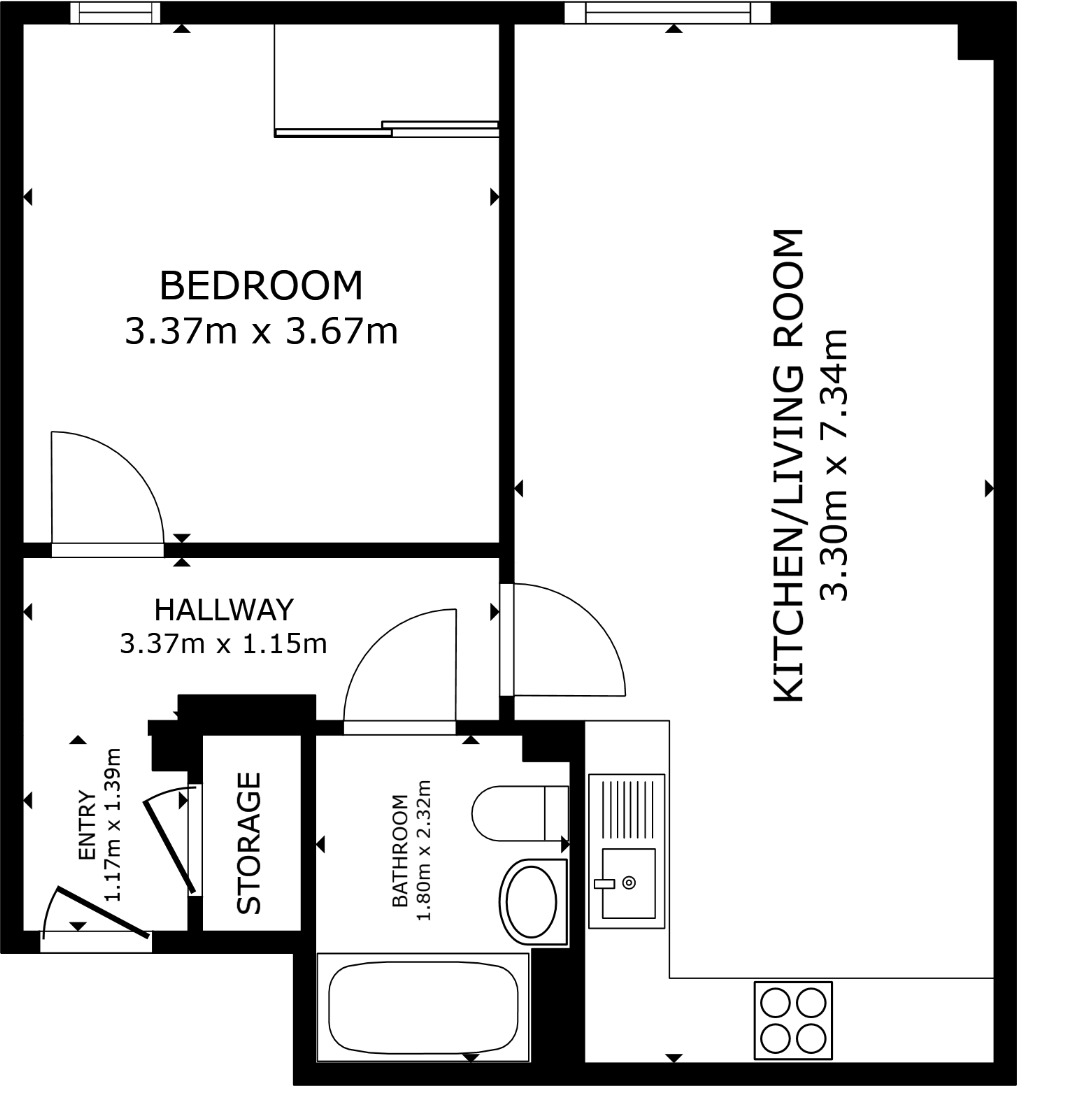 Floorplan of 1 bedroom Flat for sale, Warwick Road, Kenilworth, Warwickshire, CV8