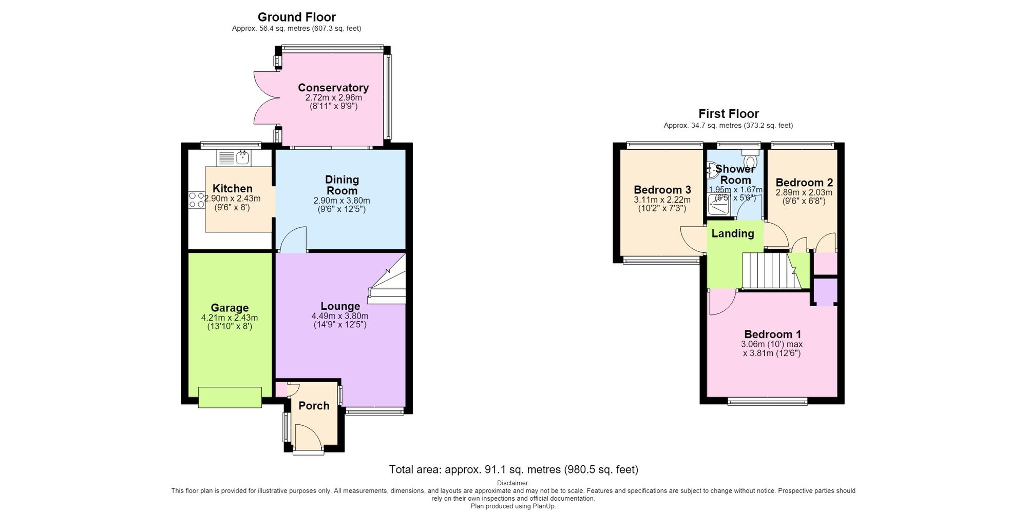 Floorplan of 3 bedroom Semi Detached House for sale, Cowper Close, Warwick, Warwickshire, CV34