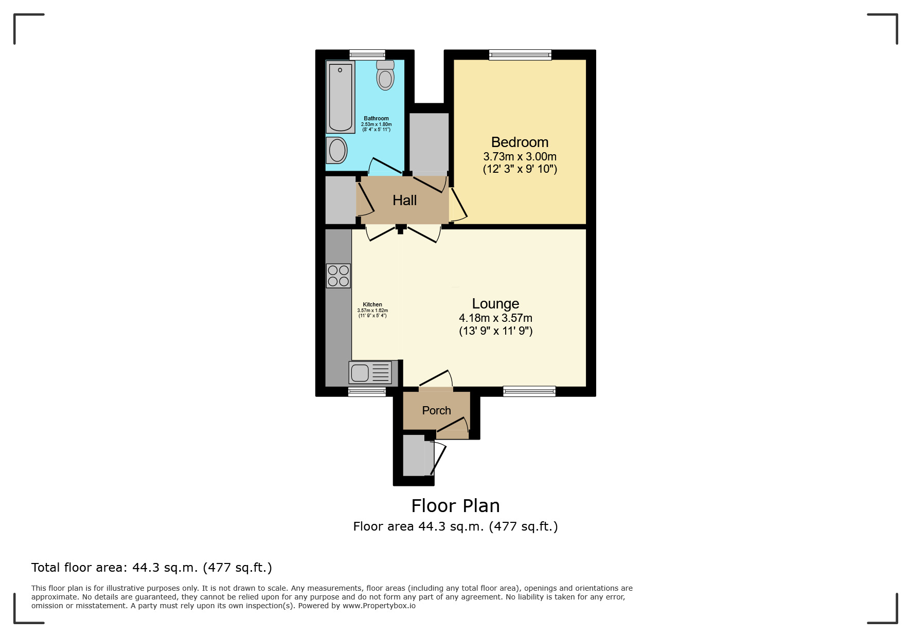 Floorplan of 1 bedroom Flat to rent, Rawnsley Drive, Kenilworth, Warwickshire, CV8