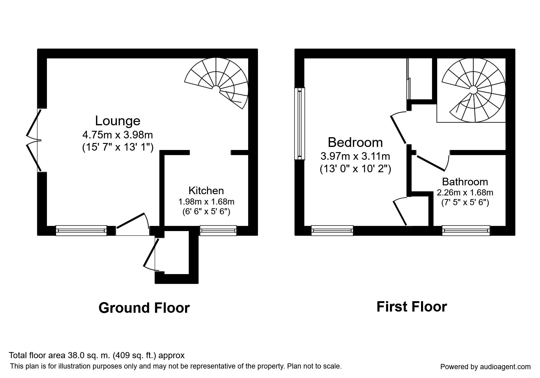 Floorplan of 1 bedroom House to rent, Barley Field, Bamber Bridge, Preston, PR5