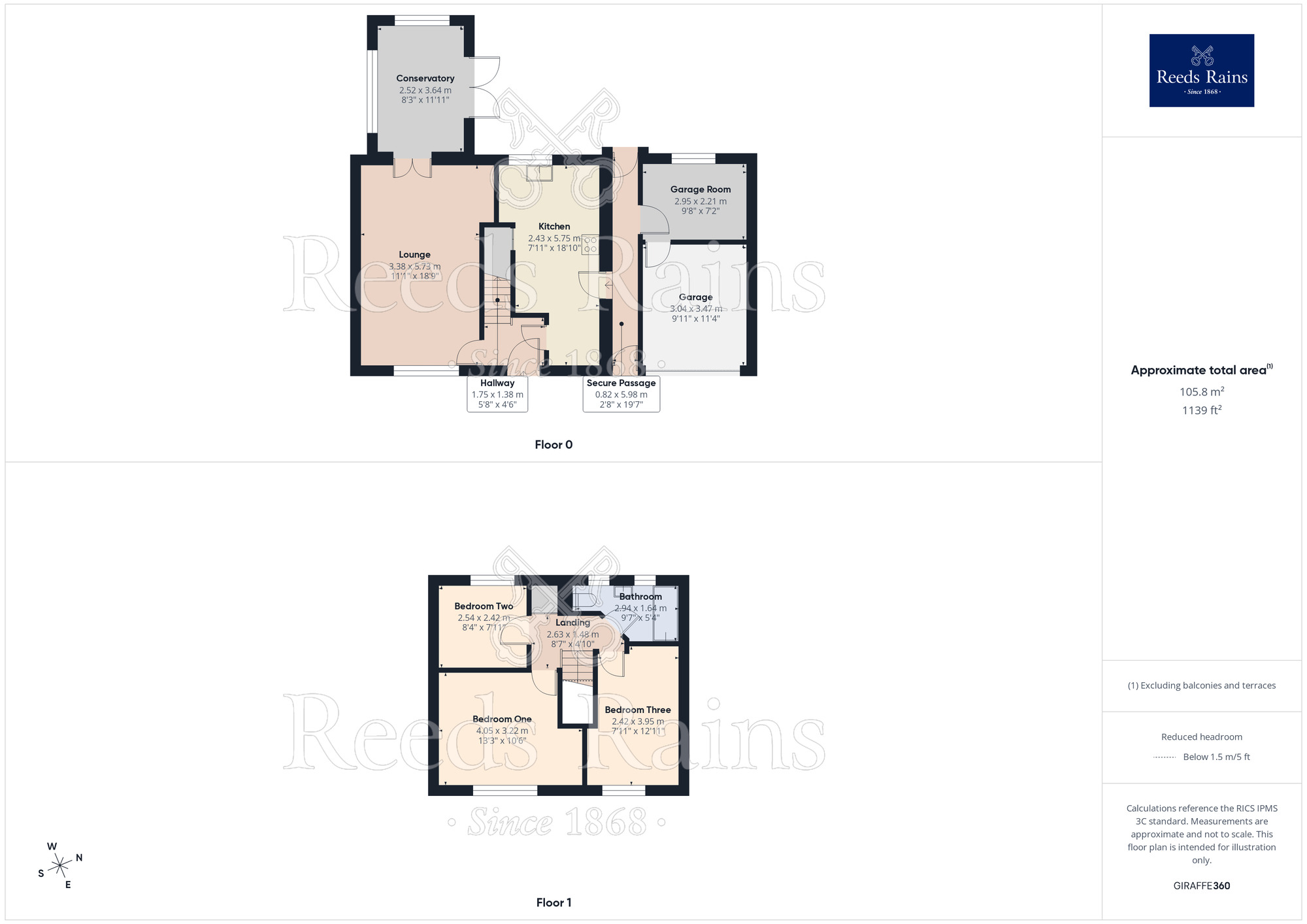 Floorplan of 3 bedroom End Terrace House for sale, Headley Road, Leyland, PR25