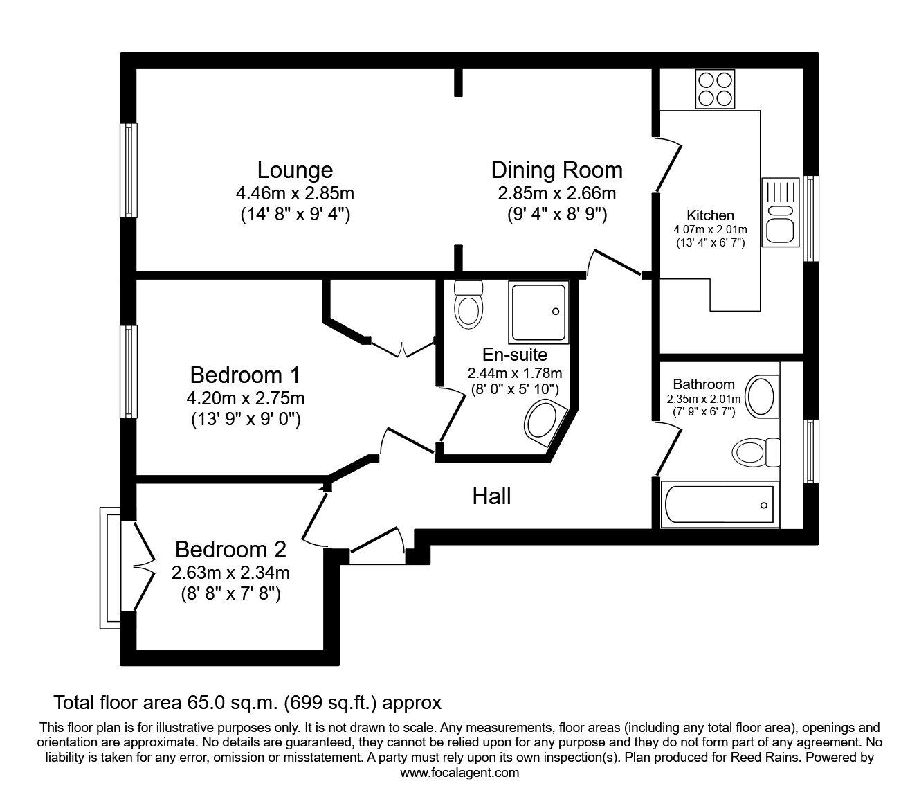 Floorplan of 2 bedroom  Flat for sale, Great Park Drive, Leyland, PR25