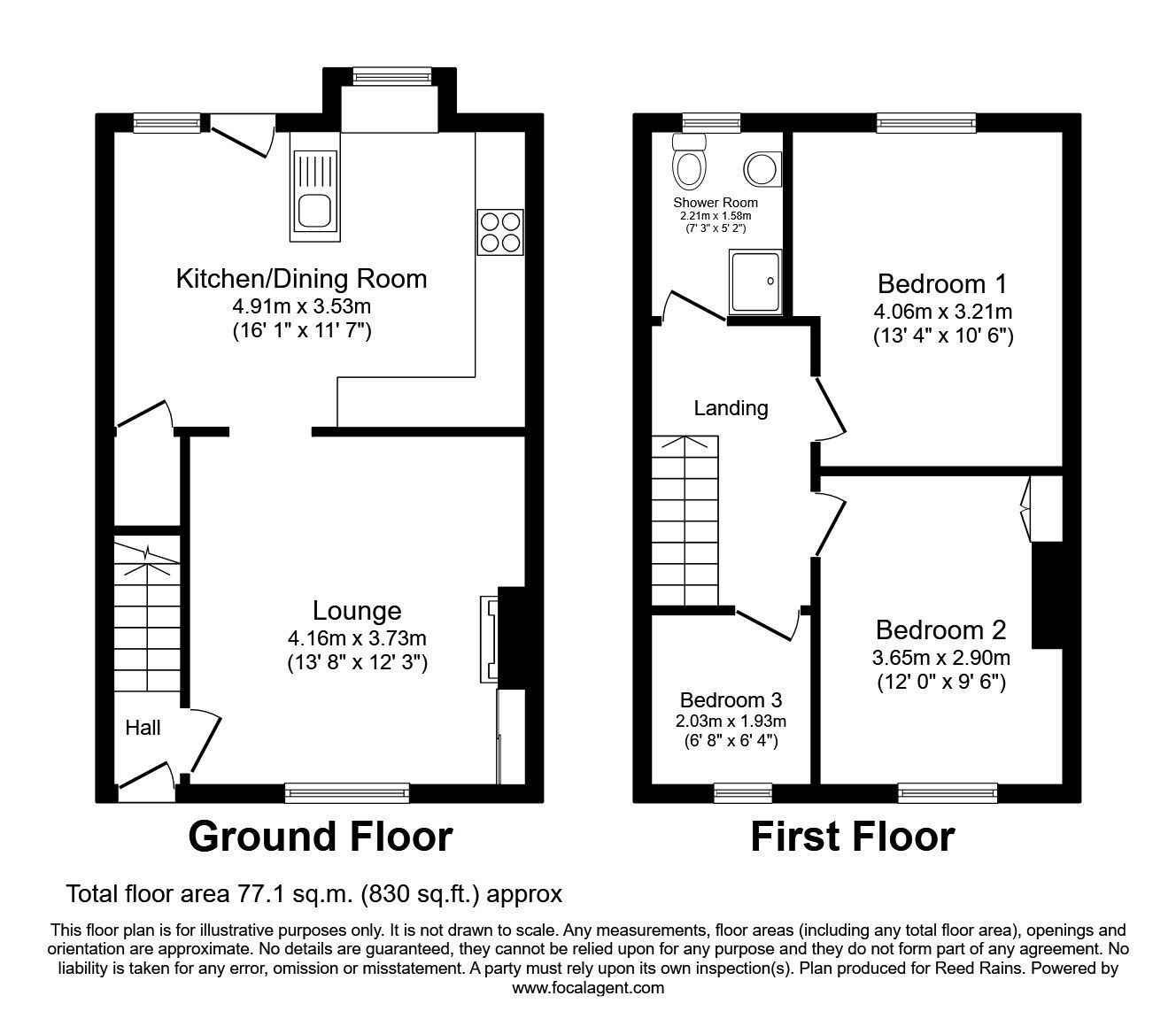 Floorplan of 3 bedroom Mid Terrace House to rent, Golden Hill Lane, Leyland, PR25