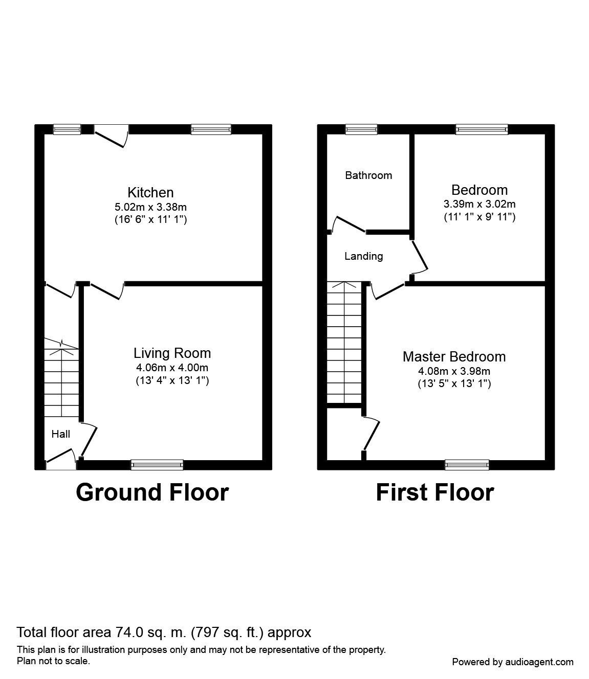 Floorplan of 2 bedroom Mid Terrace House to rent, Murray Street, Leyland, Lancashire, PR25
