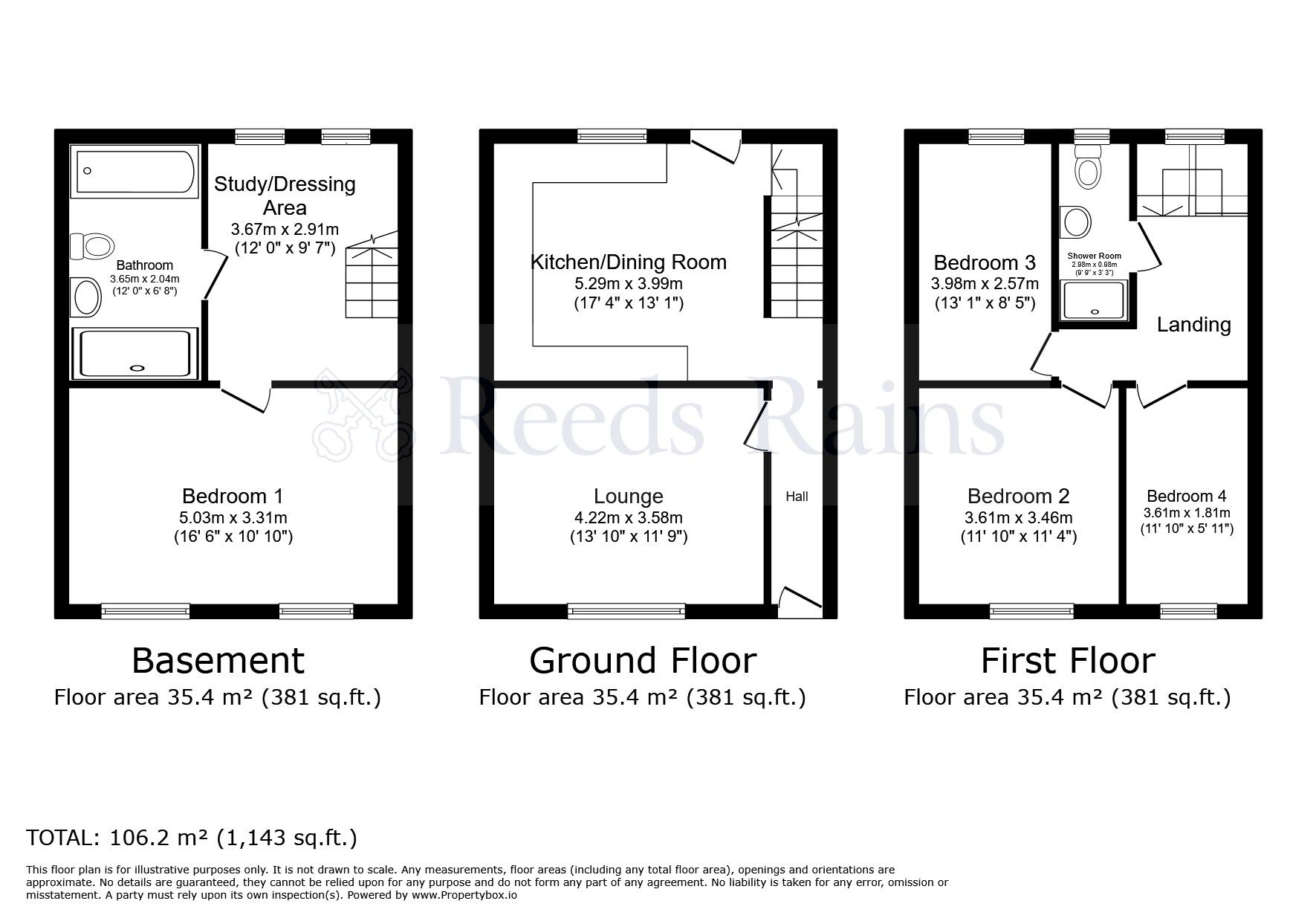Floorplan of 4 bedroom Mid Terrace House for sale, Fox Lane, Leyland, Lancashire, PR25