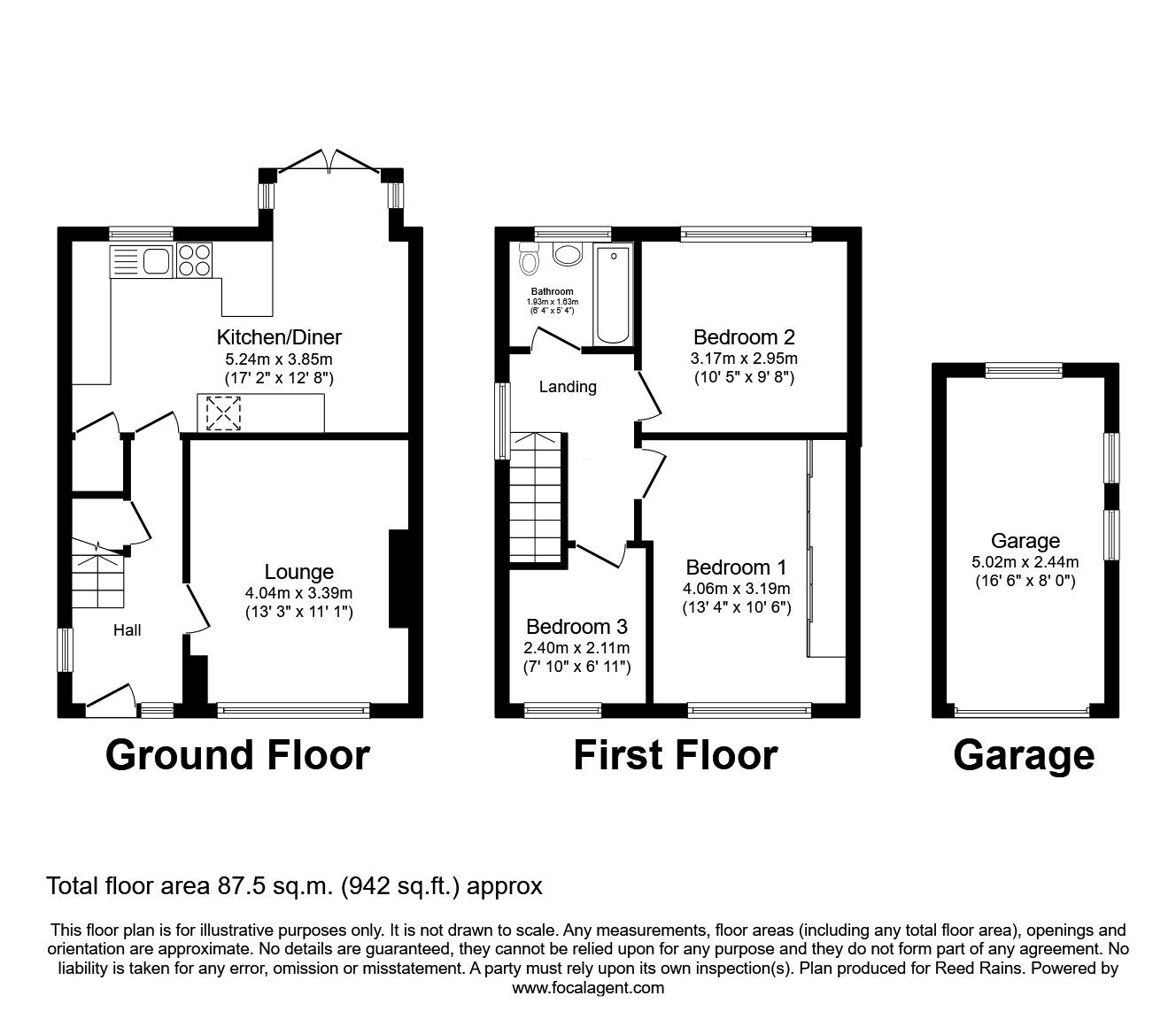 Floorplan of 3 bedroom Semi Detached House for sale, Cartmel Road, Leyland, Lancashire, PR25
