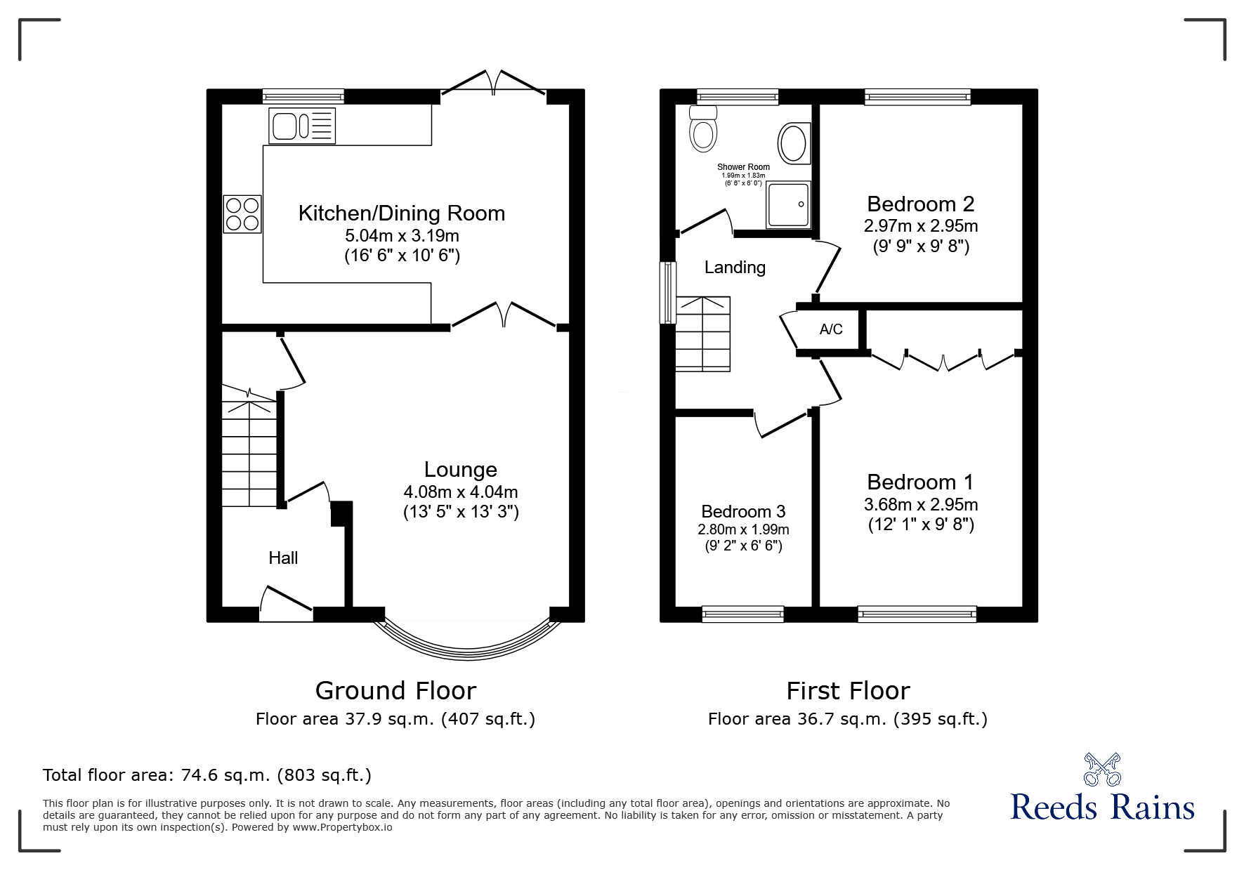 Floorplan of 3 bedroom Semi Detached House for sale, Whernside Way, Leyland, Lancashire, PR25