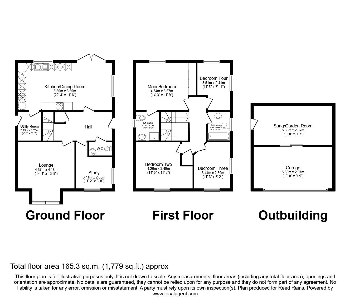 Floorplan of 4 bedroom Detached House for sale, Radcliffe Drive, Farington Moss, Lancashire, PR26