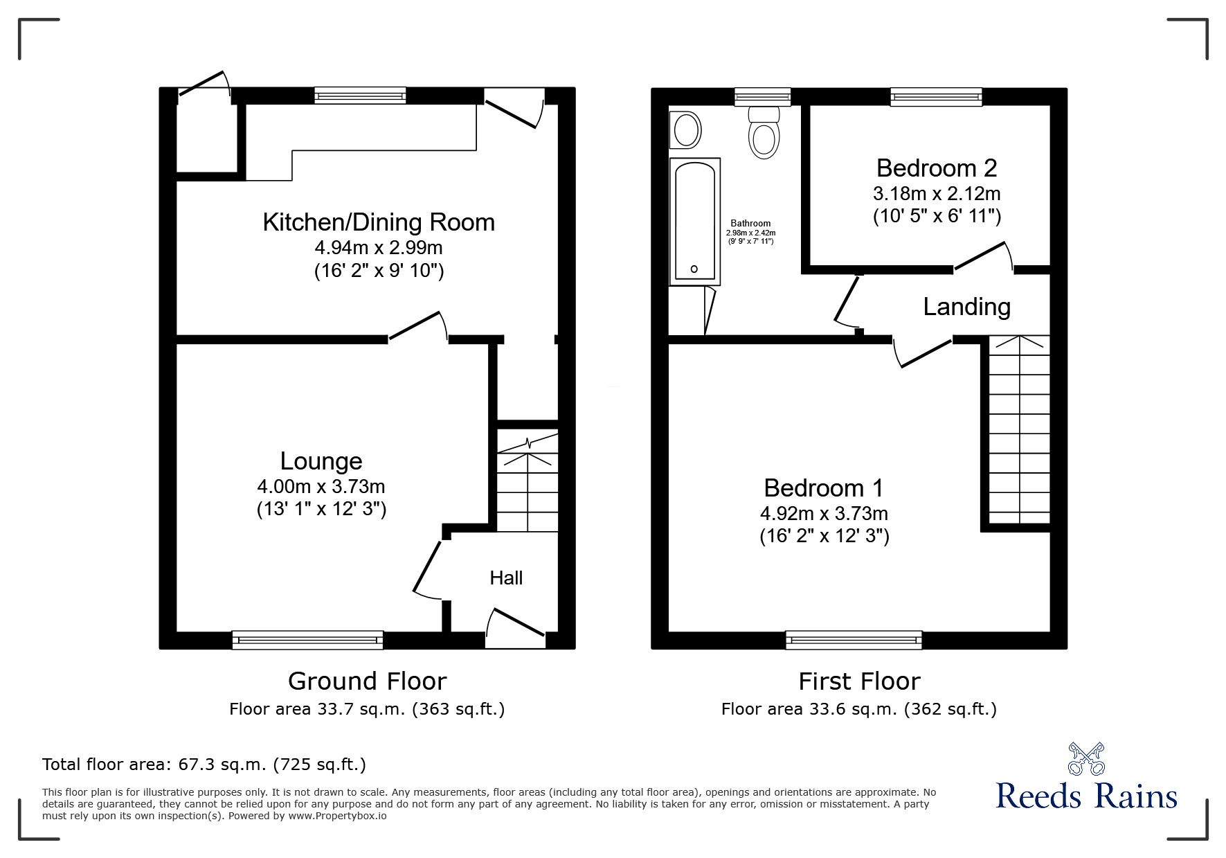 Floorplan of 2 bedroom End Terrace House for sale, Egerton Road, Leyland, Lancashire, PR25