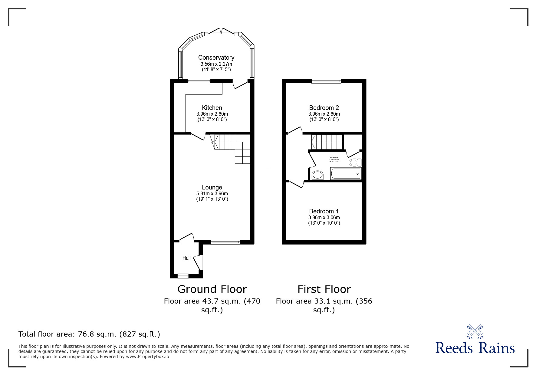 Floorplan of 2 bedroom End Terrace House for sale, Out Lane, Croston, Lancashire, PR26
