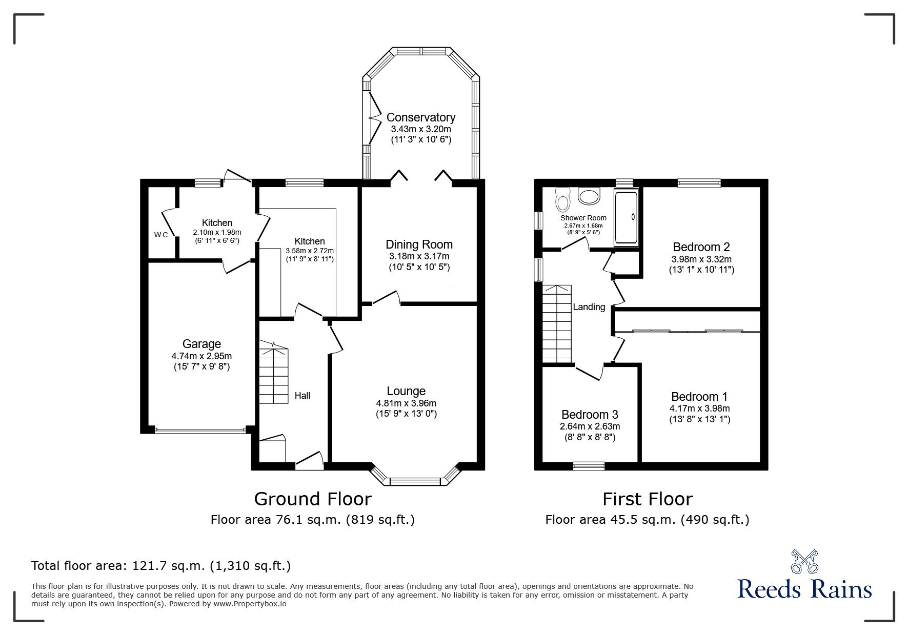 Floorplan of 3 bedroom Detached House for sale, Long Moss, Leyland, Lancashire, PR26