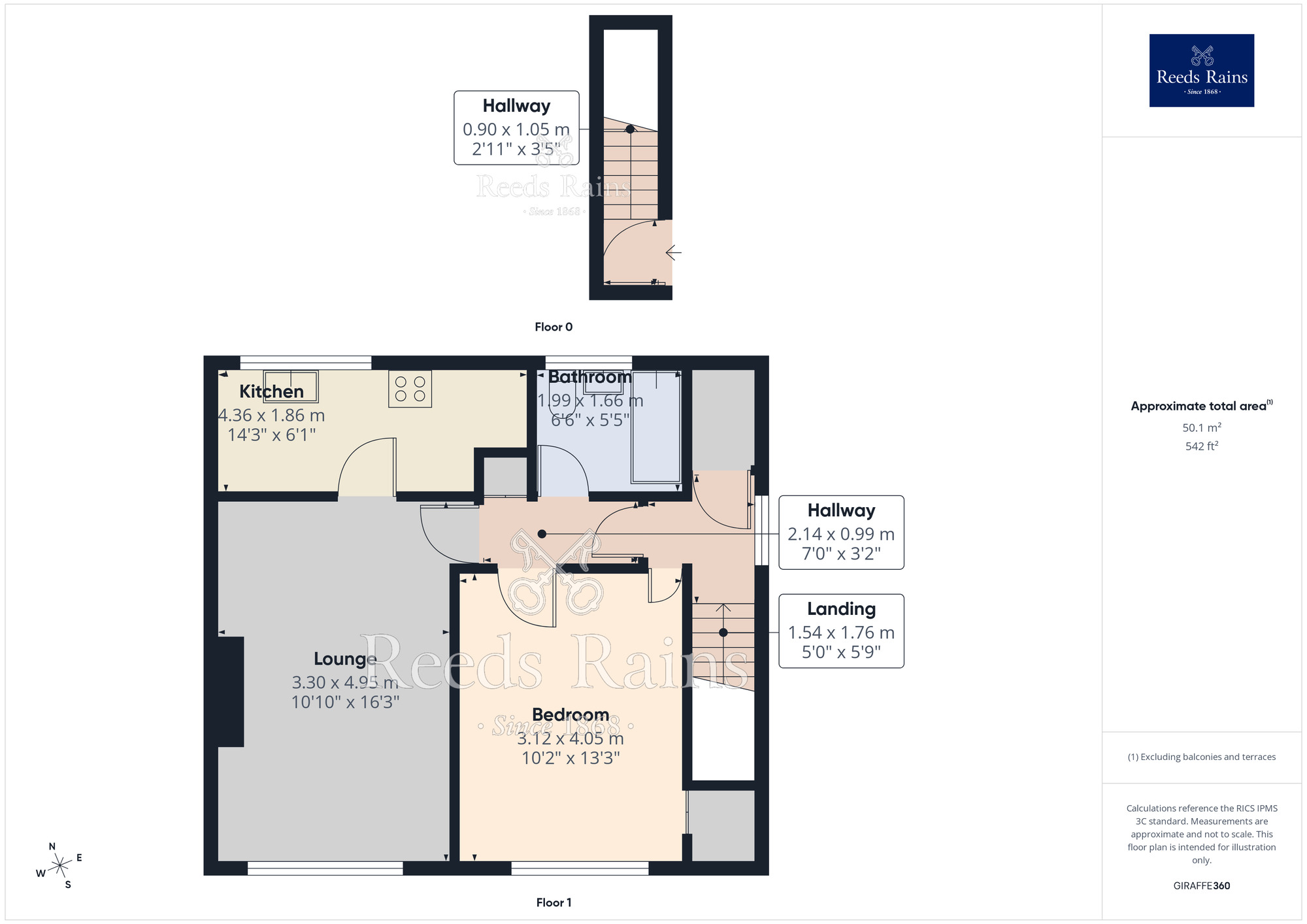Floorplan of 1 bedroom Flat for sale, Cumberland Avenue, Leyland, Lancashire, PR25