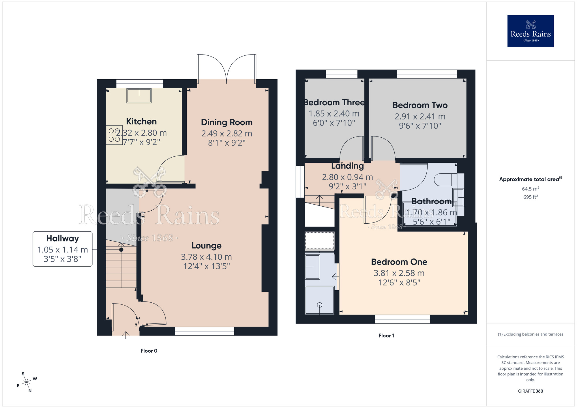 Floorplan of 3 bedroom End Terrace House for sale, Stratfield Place, Leyland, Lancashire, PR25