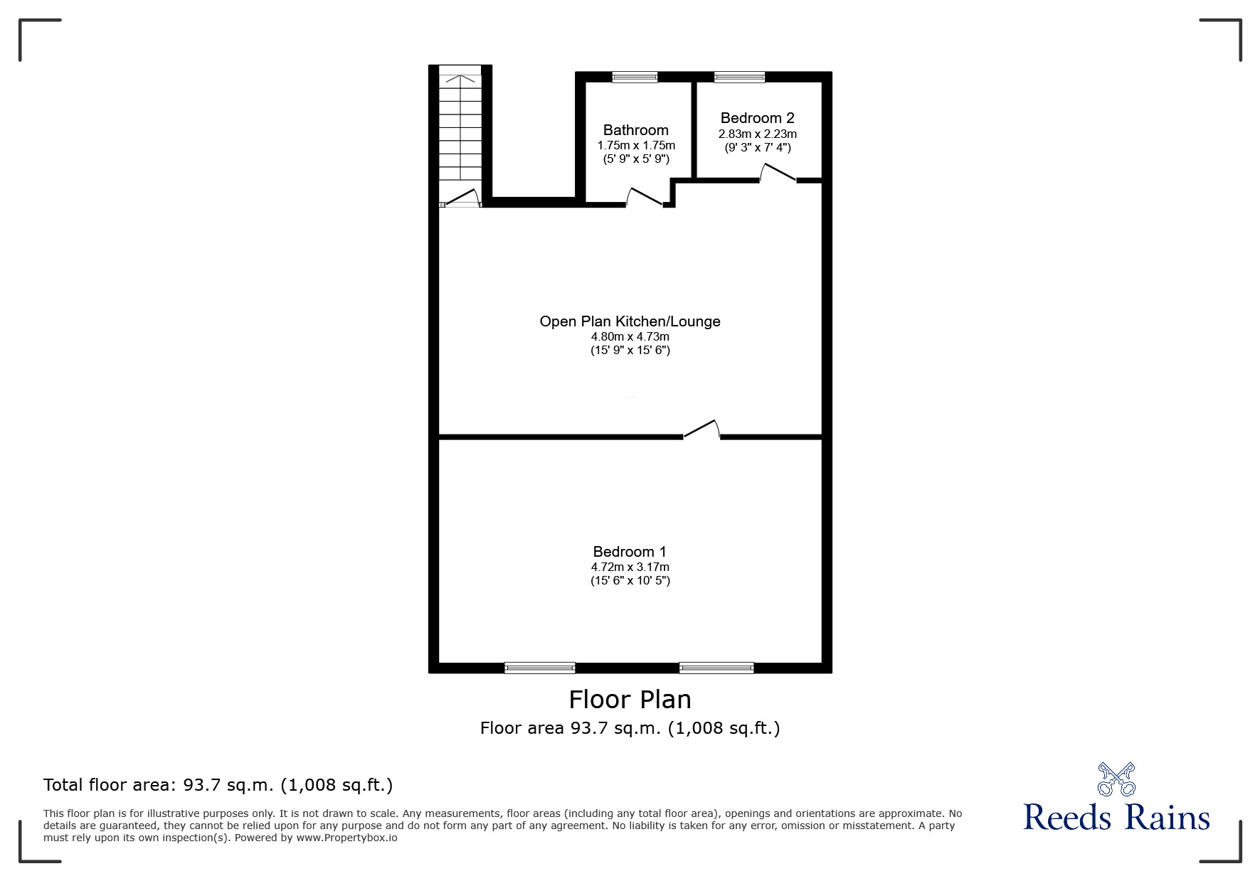 Floorplan of 2 bedroom Semi Detached Flat to rent, Towngate, Leyland, Lancashire, PR25