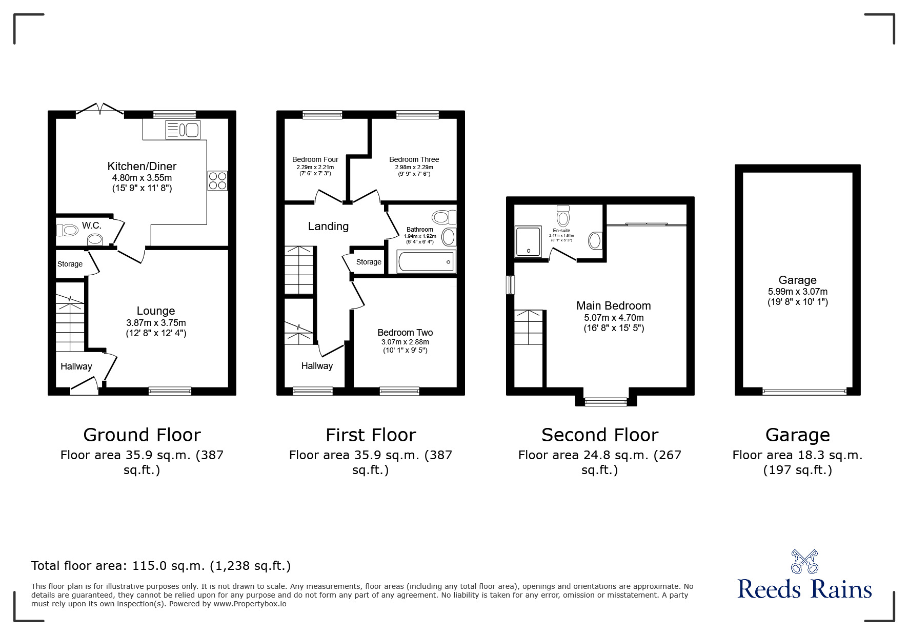 Floorplan of 4 bedroom Semi Detached House for sale, Radcliffe Drive, Farington Moss, Lancashire, PR26