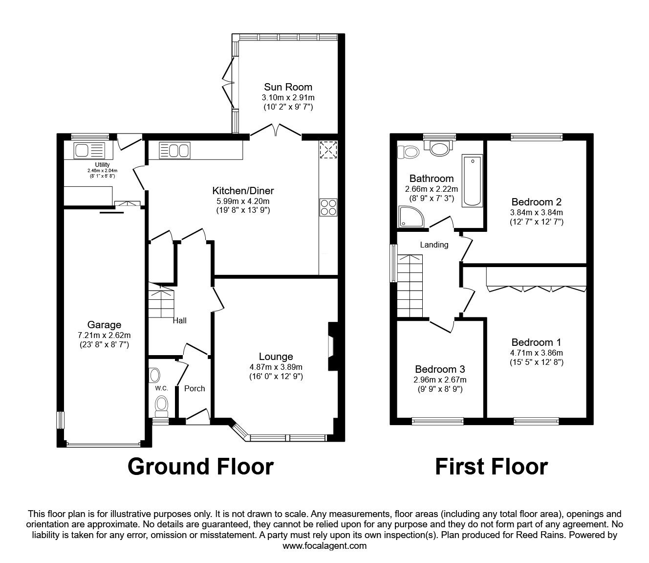 Floorplan of 3 bedroom Detached House for sale, Long Close, Leyland, Lancashire, PR26