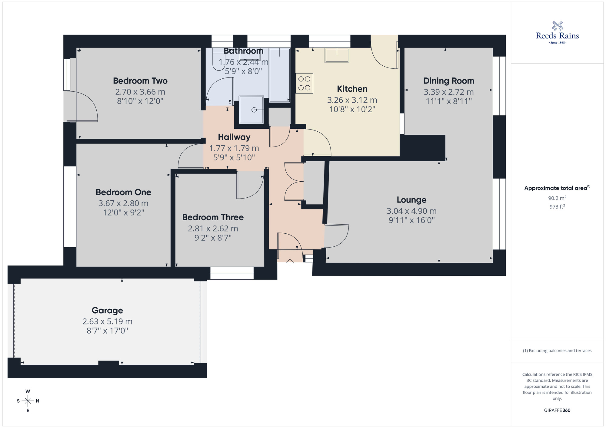 Floorplan of 3 bedroom Detached Bungalow for sale, Runshaw Lane, Euxton, Lancashire, PR7