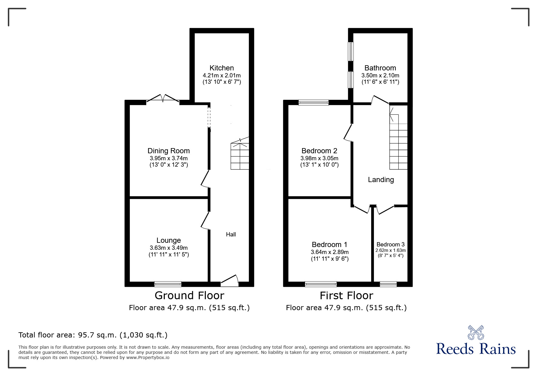 Floorplan of 3 bedroom Mid Terrace House to rent, School Lane, Leyland, Lancashire, PR25