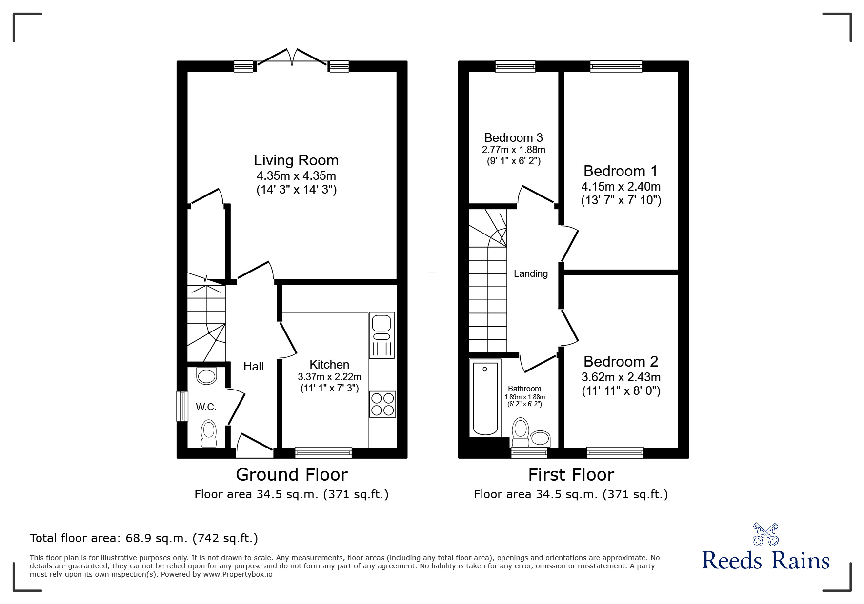 Floorplan of 3 bedroom Semi Detached House for sale, Llama Close, Leyland, Lancashire, PR25
