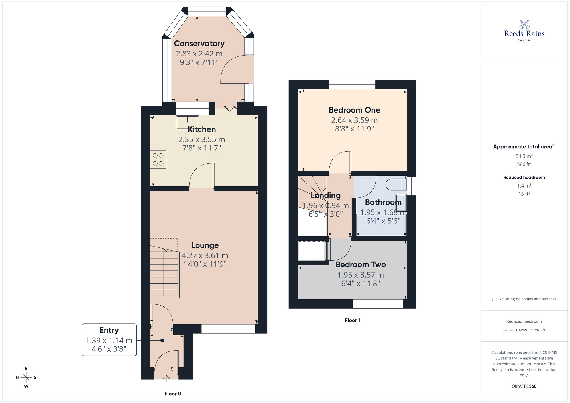 Floorplan of 2 bedroom Semi Detached House for sale, Oak Croft, Clayton-le-Woods, Lancashire, PR6