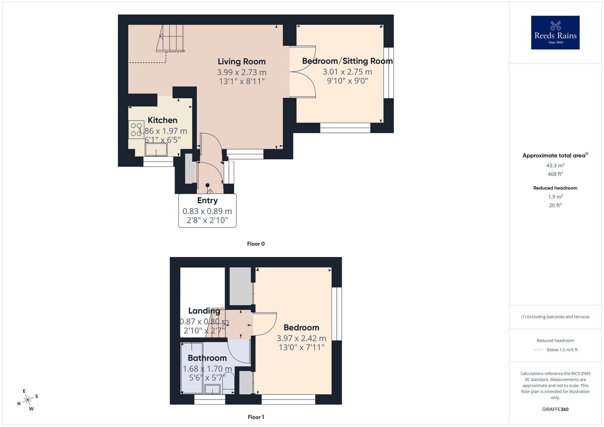 Floorplan of 2 bedroom End Terrace House for sale, Northlands, Leyland, Lancashire, PR26