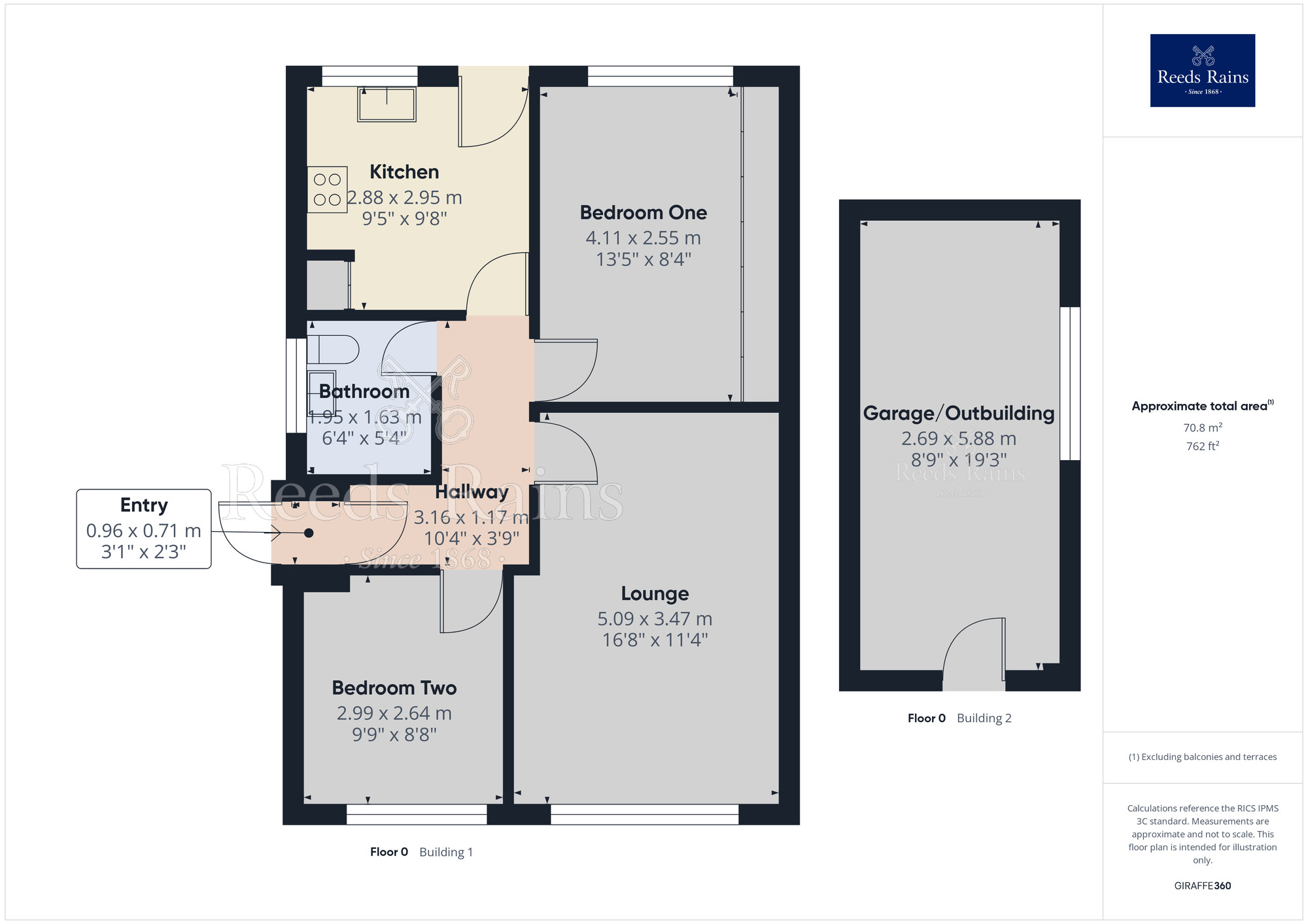 Floorplan of 2 bedroom Semi Detached Bungalow for sale, Fairhaven Road, Leyland, Lancashire, PR25