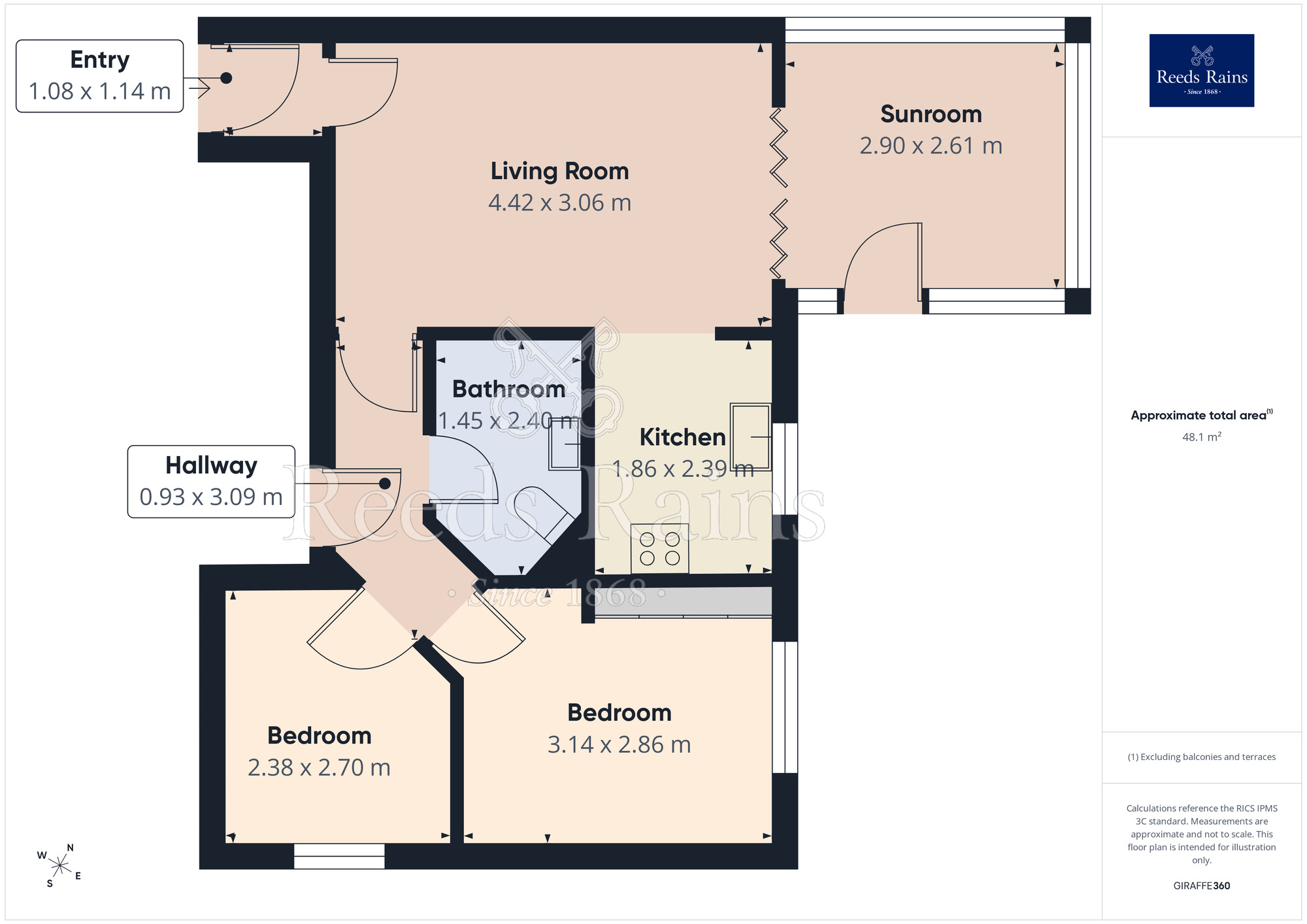 Floorplan of 2 bedroom Flat to rent, Helmsley Green, Leyland, Lancashire, PR25