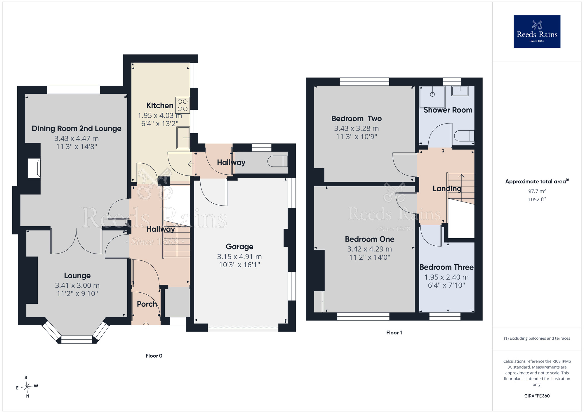 Floorplan of 3 bedroom Semi Detached House for sale, Bristol Avenue, Farington, Lancashire, PR25