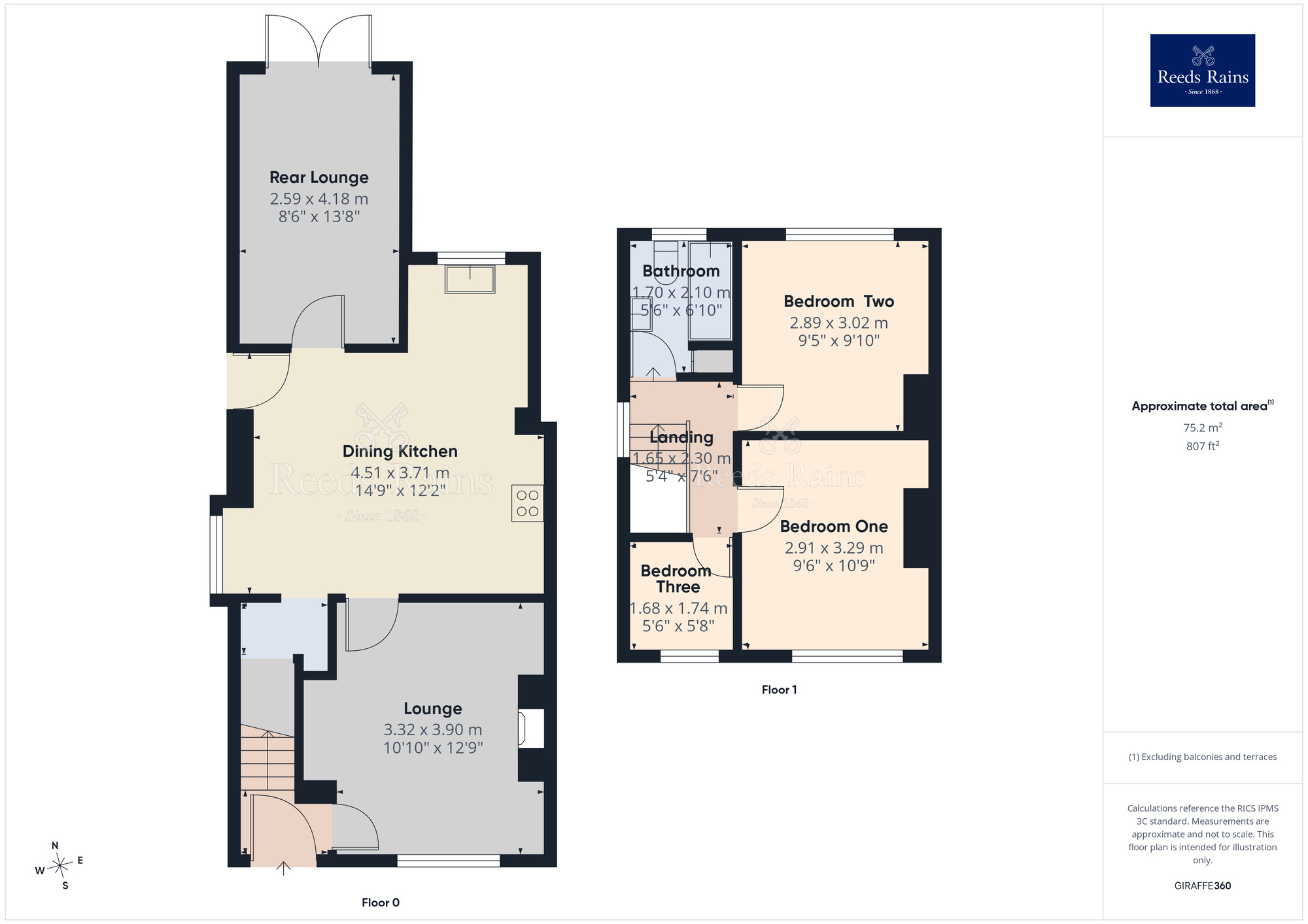 Floorplan of 3 bedroom Semi Detached House for sale, Stevenson Avenue, Farington, Lancashire, PR25