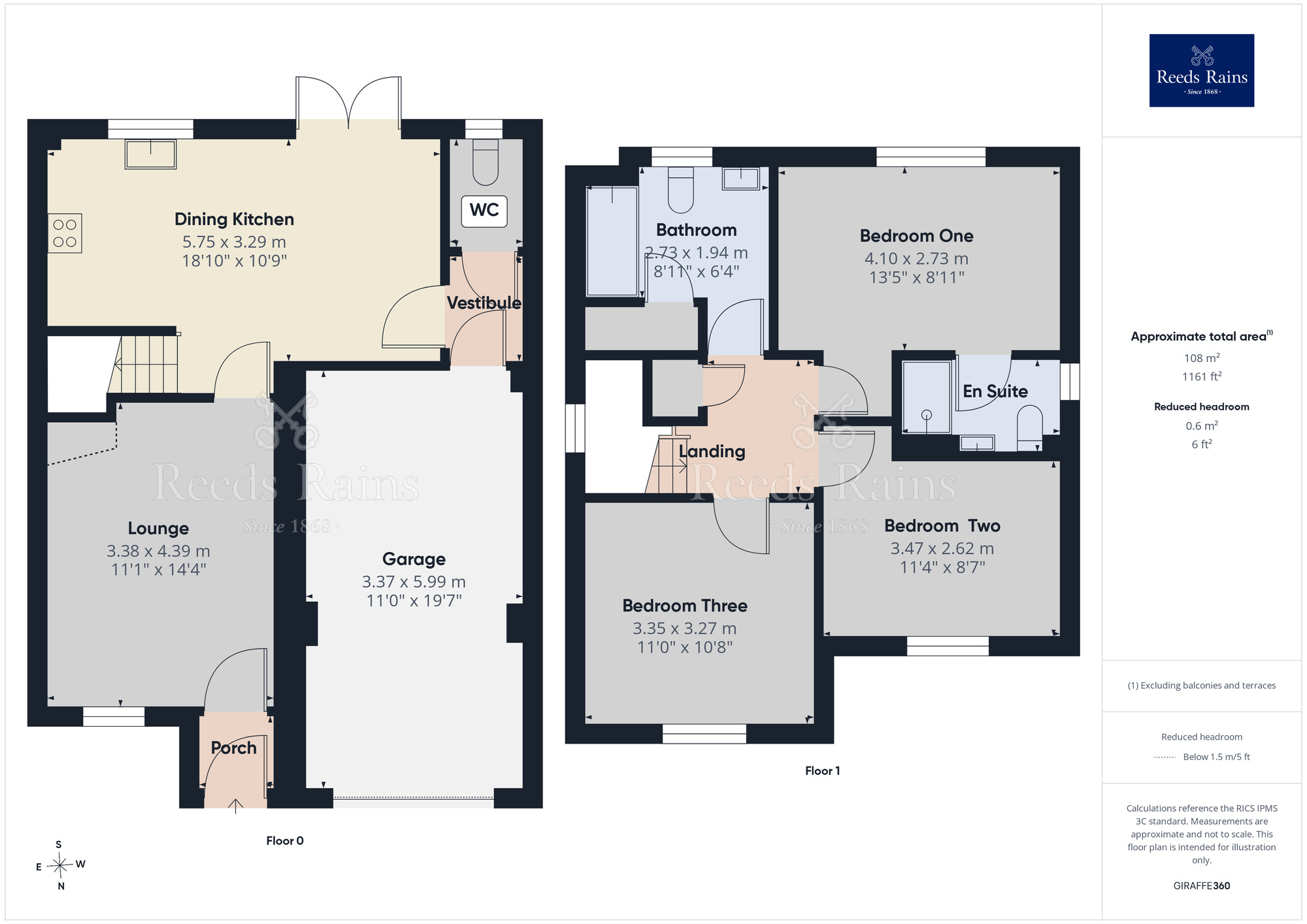 Floorplan of 3 bedroom Detached House for sale, Goldcrest Avenue, Farington Moss, Lancashire, PR26