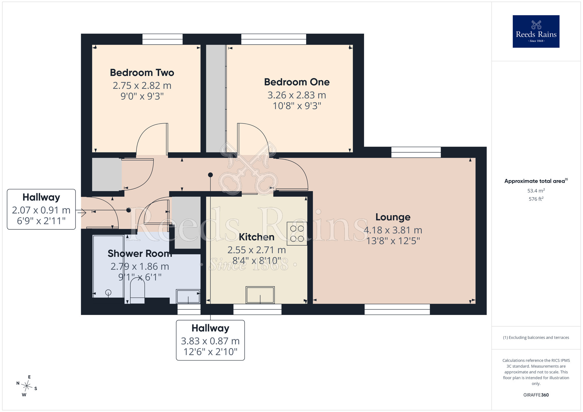 Floorplan of 2 bedroom Flat for sale, Kings Court, Leyland, Lancashire, PR25