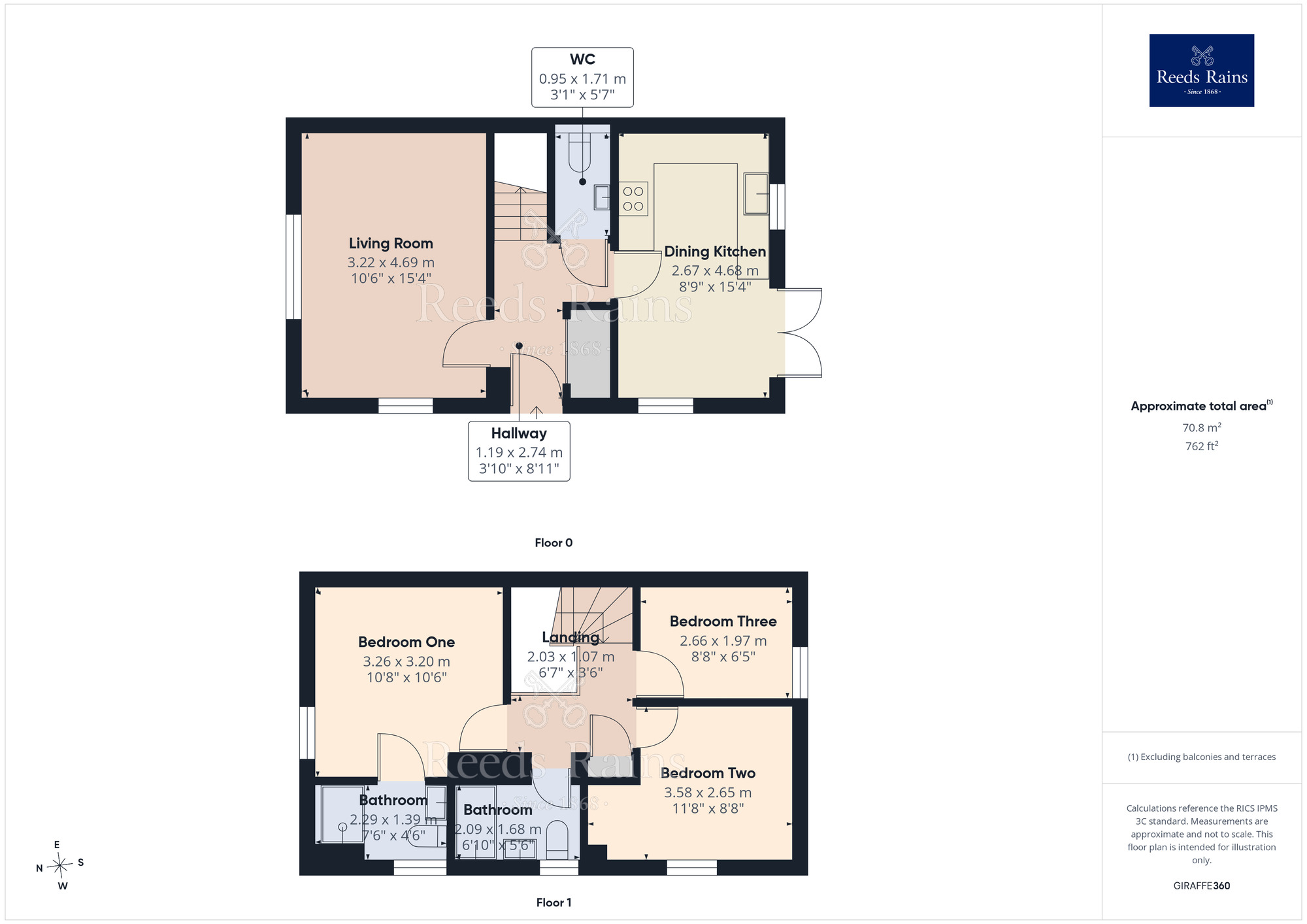 Floorplan of 3 bedroom Semi Detached House for sale, Lion Gardens, Leyland, Lancashire, PR26