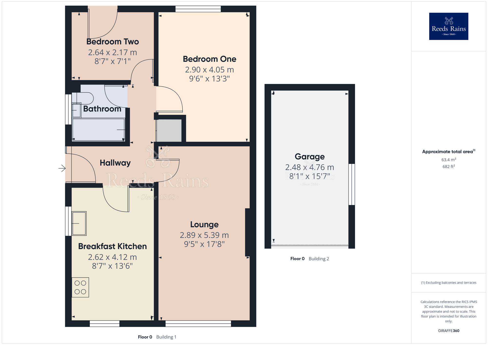 Floorplan of 2 bedroom Semi Detached Bungalow for sale, Pearfield, Leyland, Lancashire, PR25