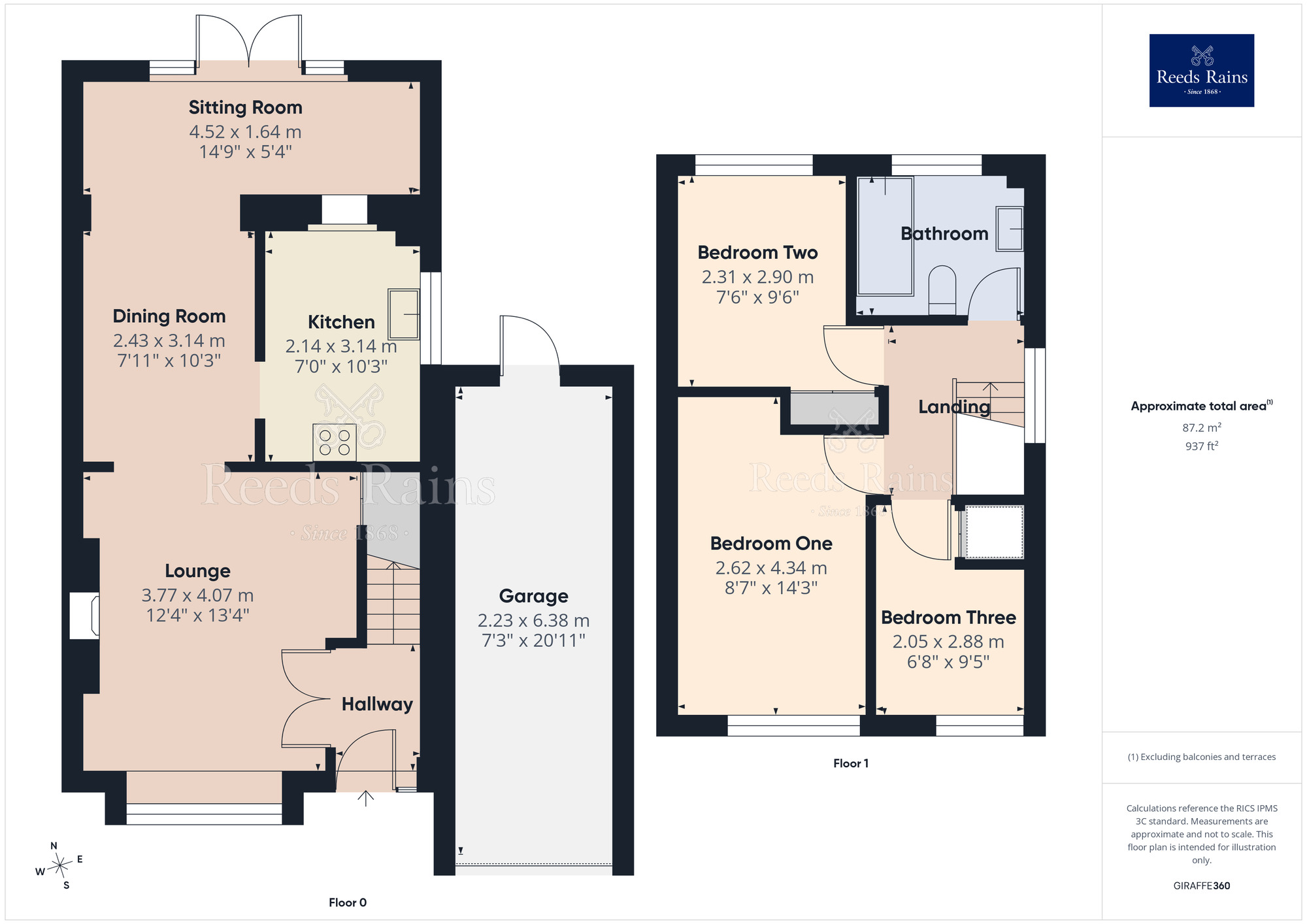 Floorplan of 3 bedroom Semi Detached House for sale, Briarwood Close, Leyland, Lancashire, PR25