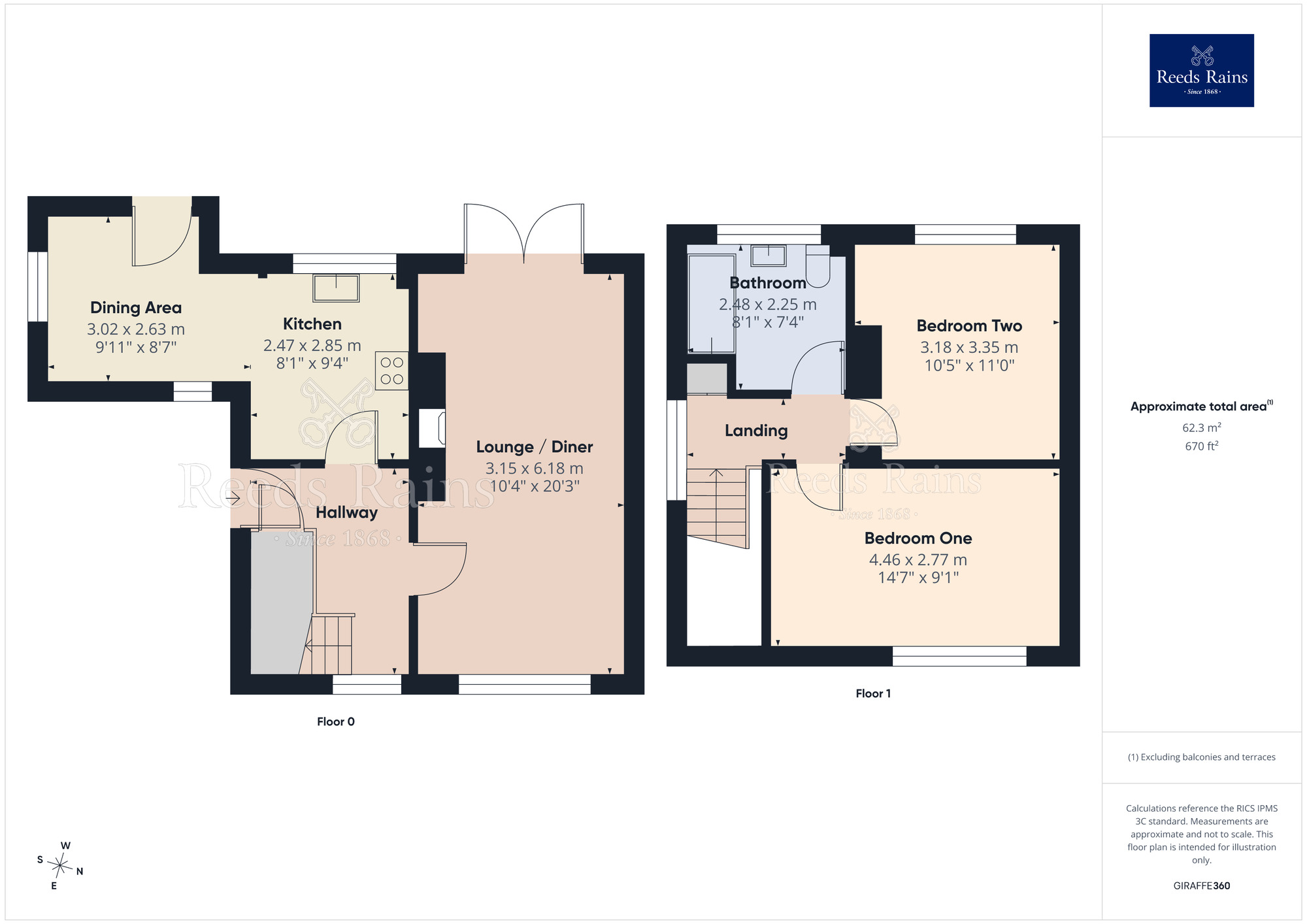Floorplan of 2 bedroom End Terrace House for sale, Wood Green, Leyland, Lancashire, PR25