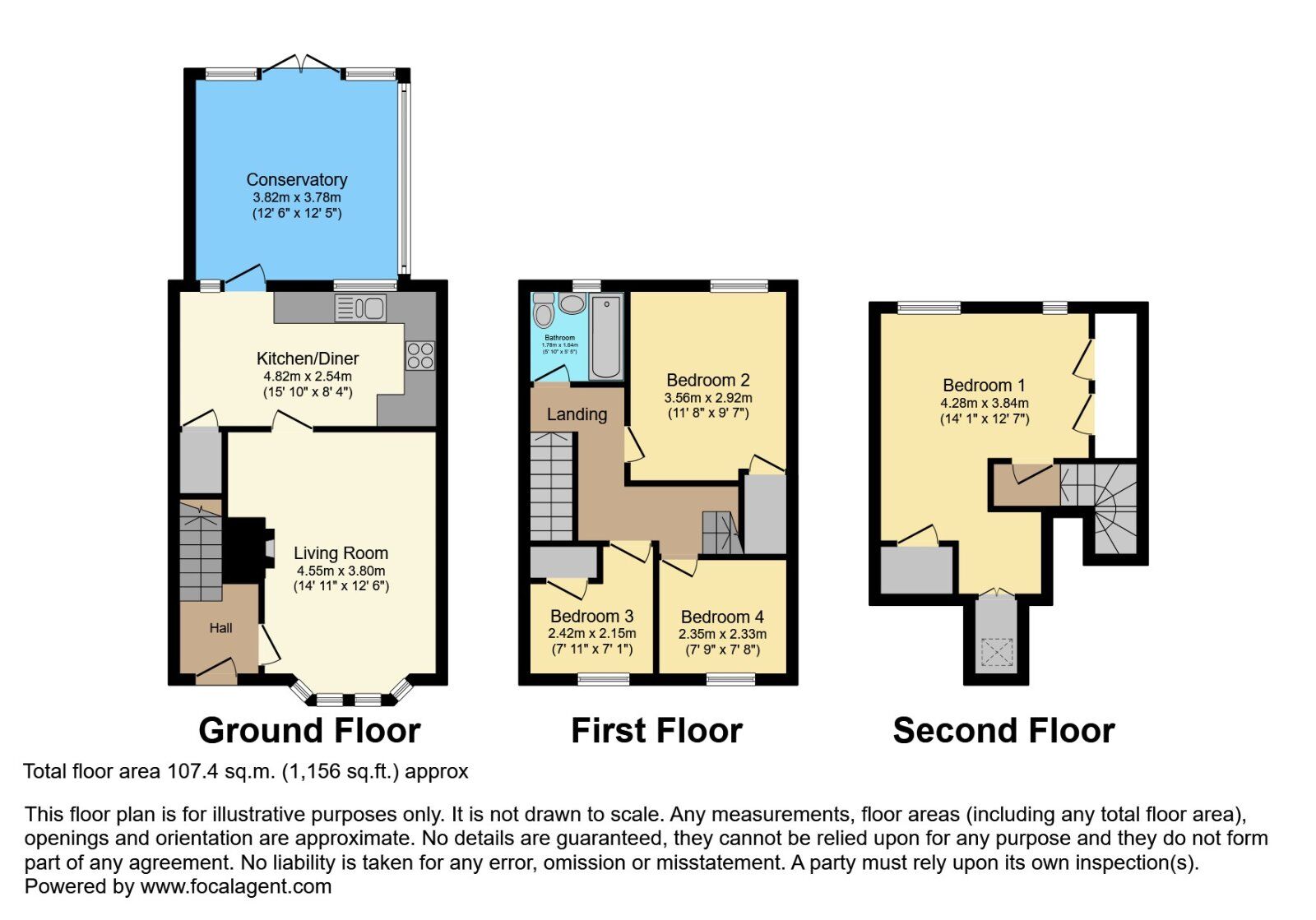 Floorplan of 4 bedroom Mid Terrace House for sale, Roseville Gardens, Lisburn, County Down, BT27