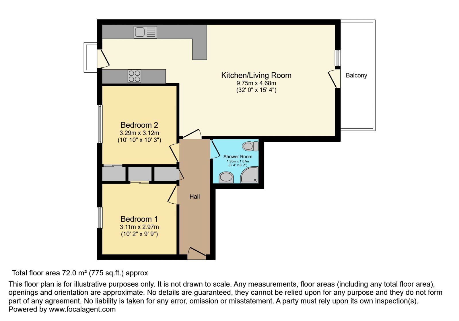 Floorplan of 2 bedroom  Flat for sale, Woodbrook Green, Lisburn, County Antrim, BT28