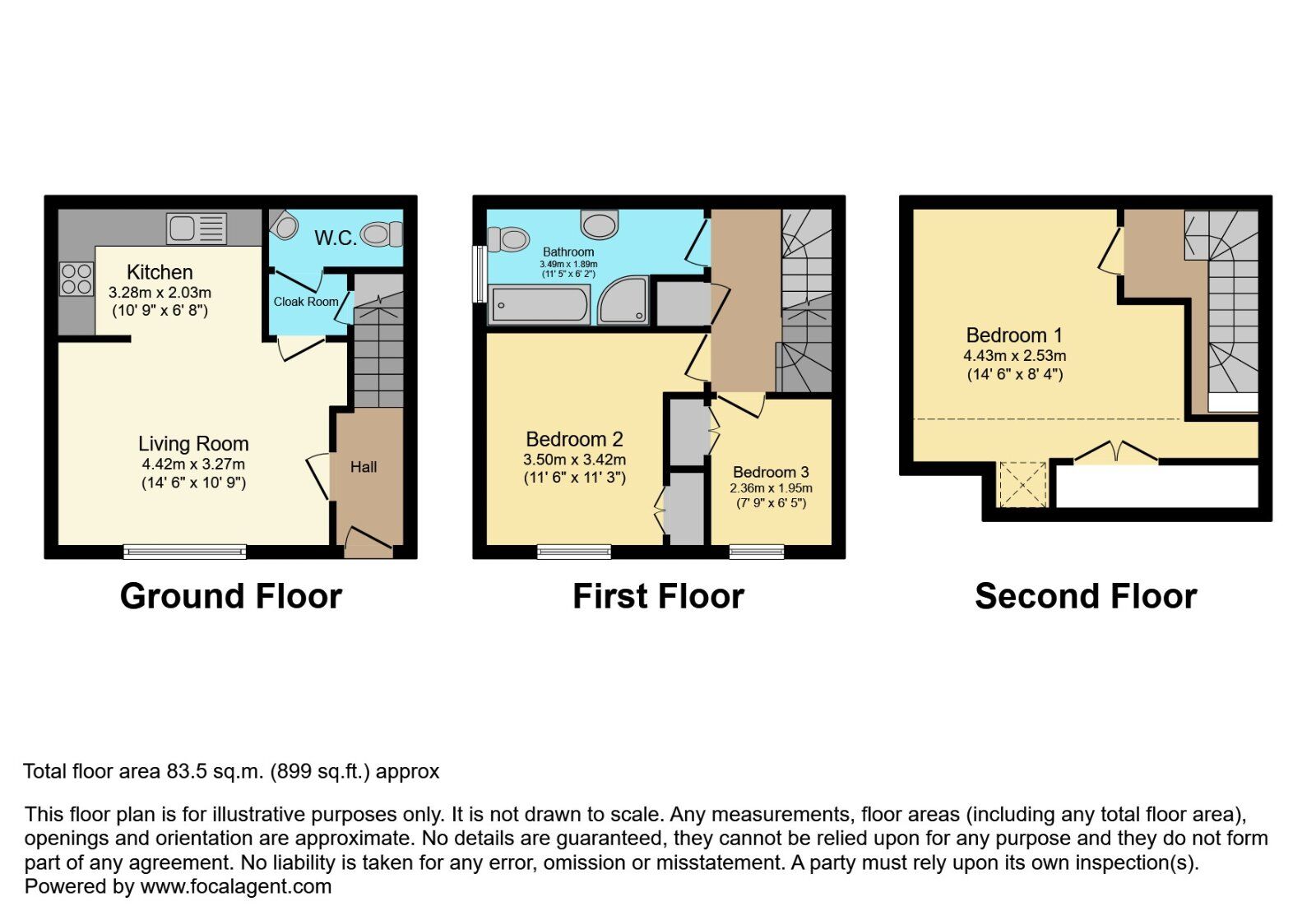 Floorplan of 3 bedroom End Terrace House for sale, Station Court, Stoneyford Road, County Antrim, BT28