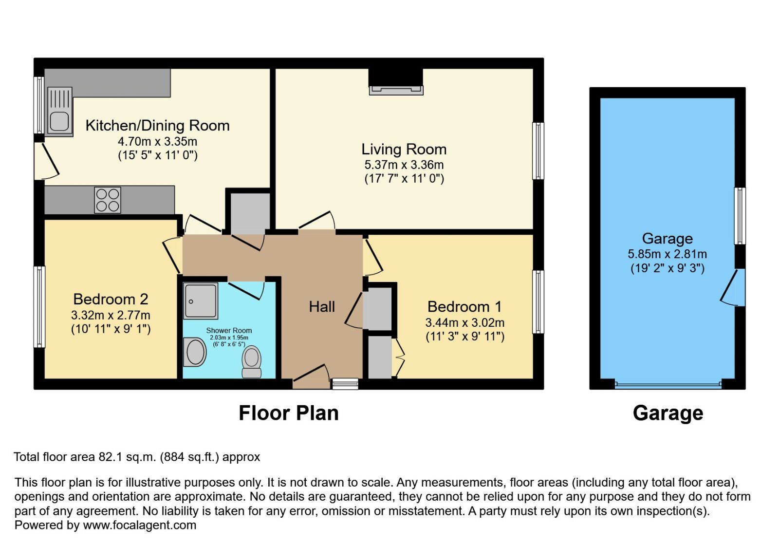 Floorplan of 2 bedroom Semi Detached Bungalow for sale, The Meadows, Maghaberry, County Armagh, BT67