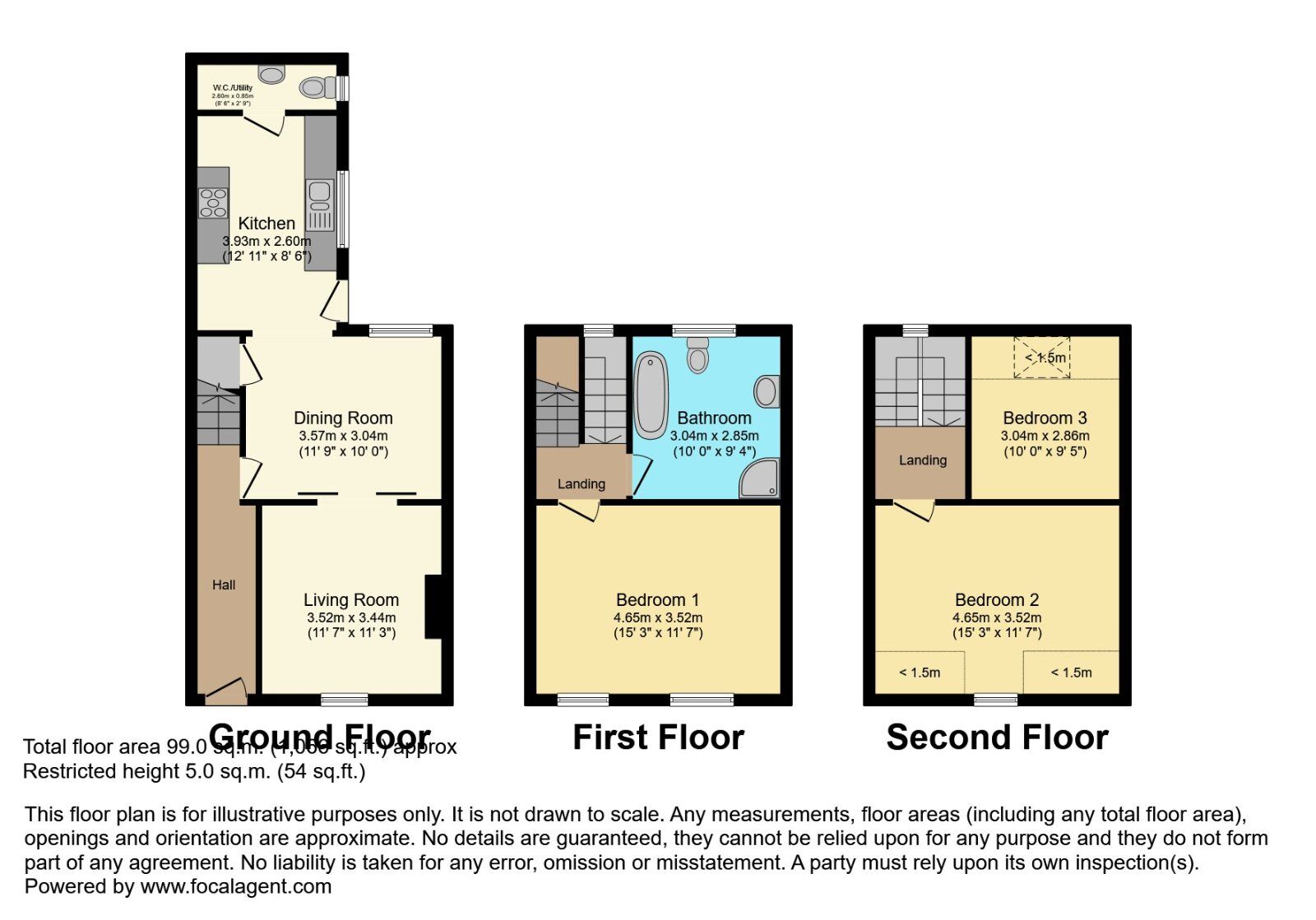 Floorplan of 3 bedroom Mid Terrace House for sale, Victoria Crescent, Lisburn, County Antrim, BT27