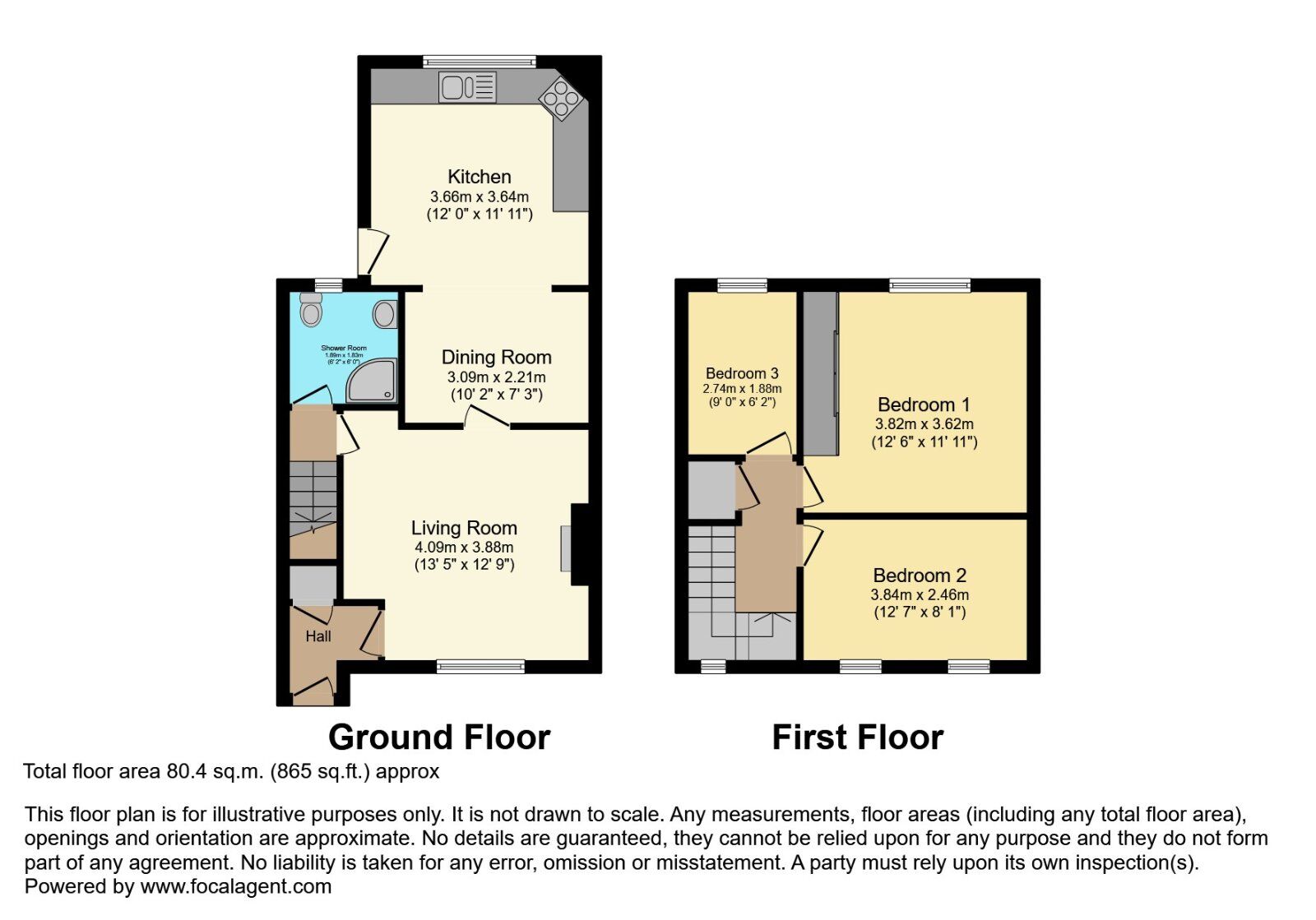 Floorplan of 3 bedroom Mid Terrace House for sale, Coronation Gardens, Lisburn, County Antrim, BT27