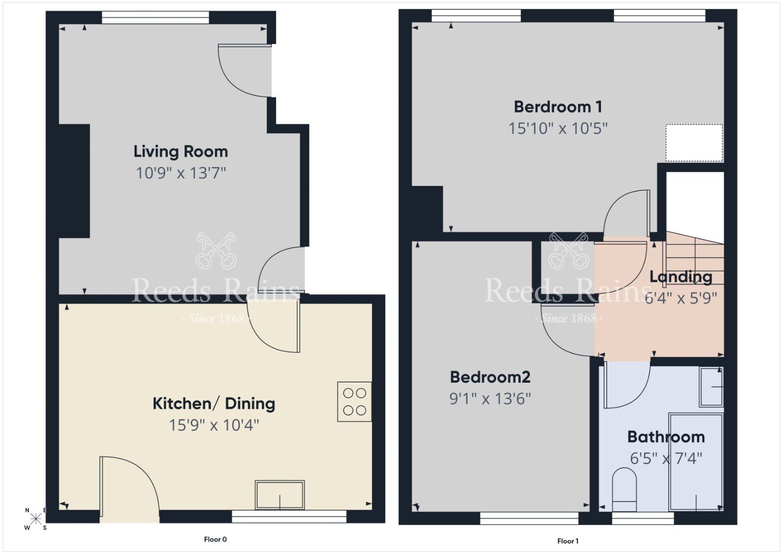 Floorplan of 2 bedroom End Terrace House for sale, Whitethorn Brae, Kinallen, County Down, BT25